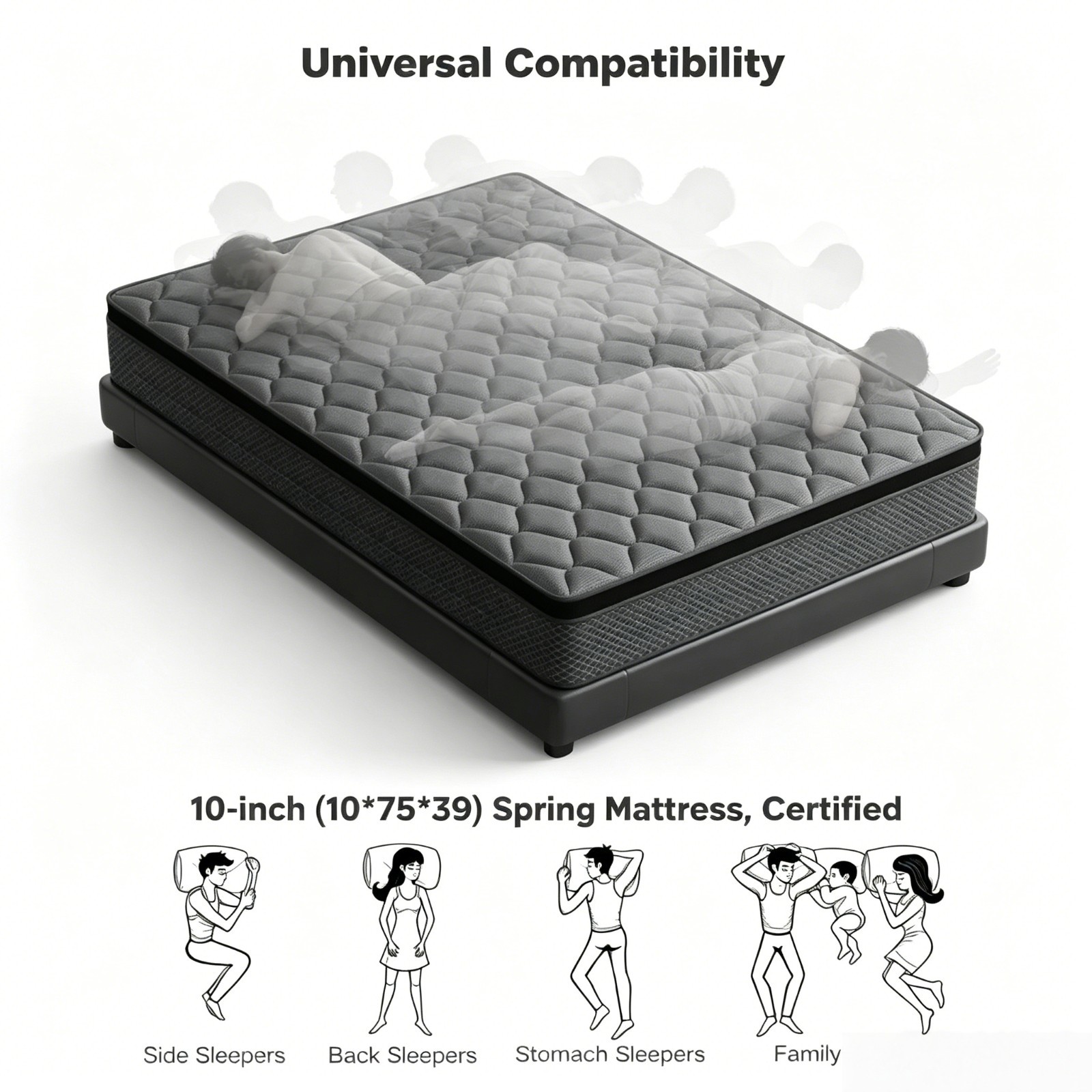 12 Inch Hybrid Mattress Cooling Gel Memory Foam Pocket Spring Twin Bed In Box