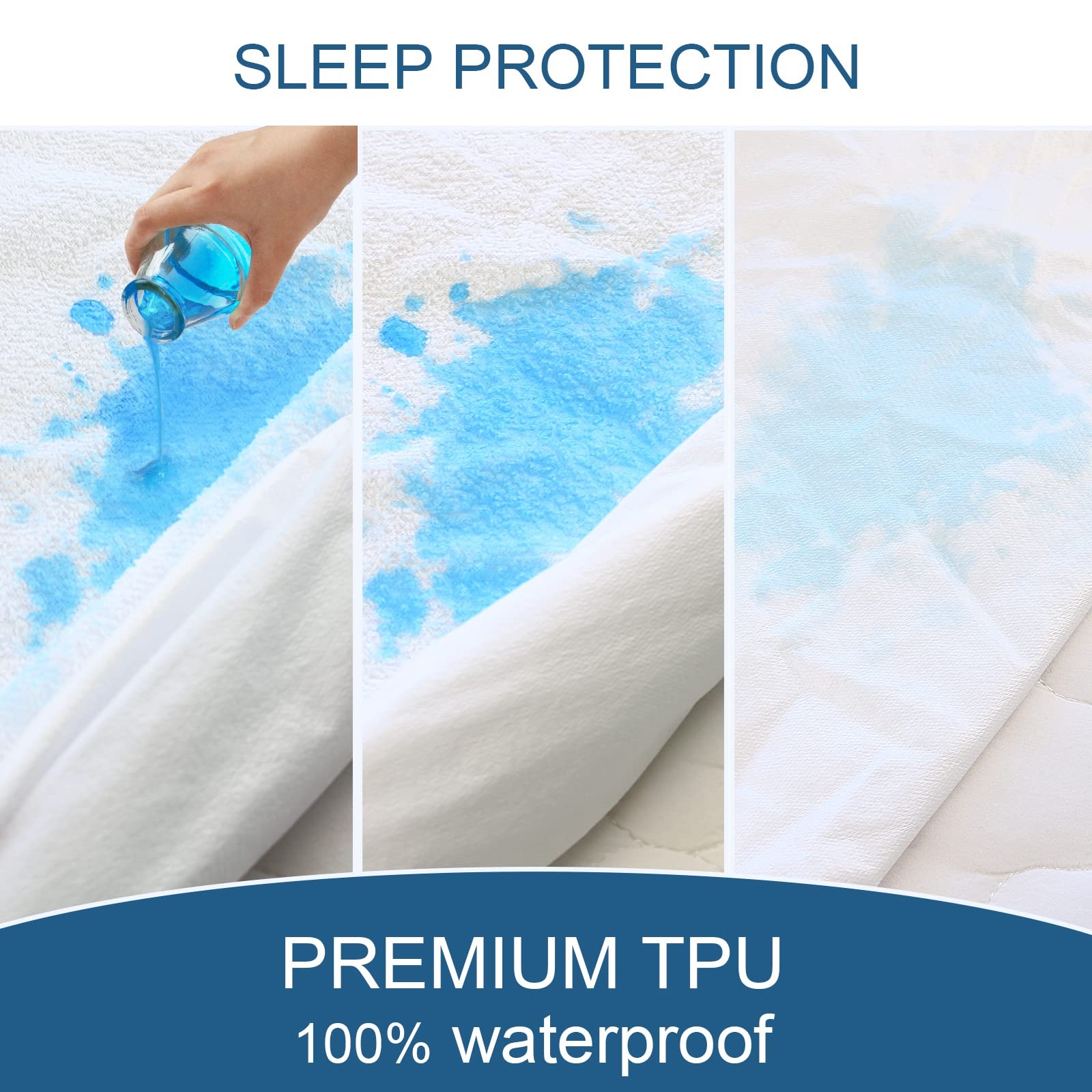 Queen Mattress Protector Waterproof Cover Absorbent Fitted Sheet Queen, White