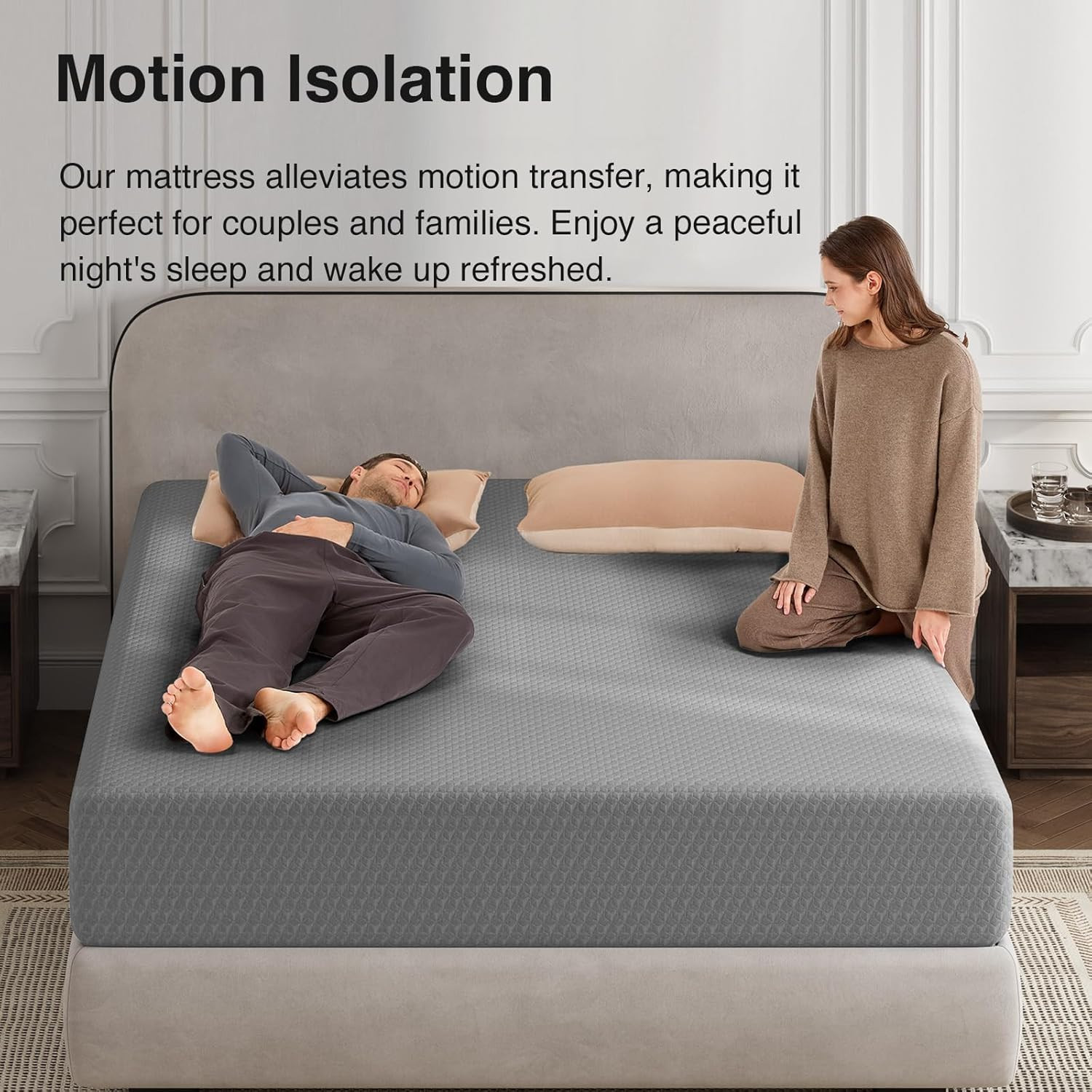Queen Mattress 12 Inch, Queen Memory Foam Mattress for Cool Night Sleep & Pressu