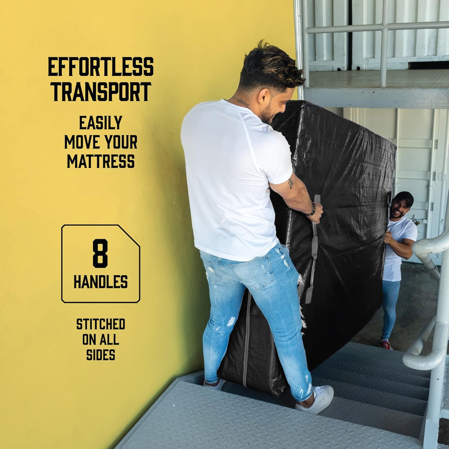Mattress Bags for Moving with 8 Handles Full XL – 2 PACK Extra-Thick Mattress…