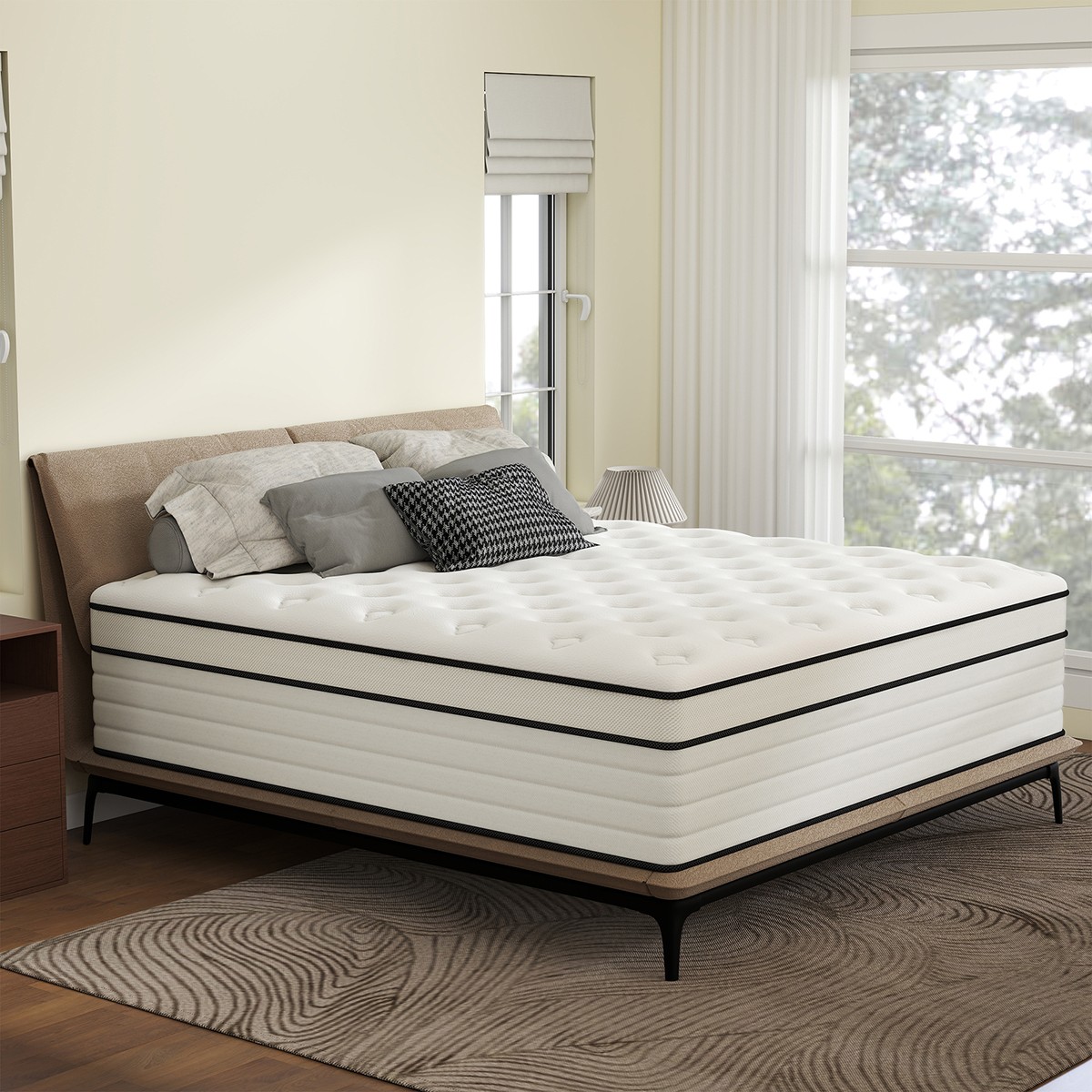 12″ Mattress Full Queen King Size Gel Memory Foam Hybrid Spring Bed in a Box