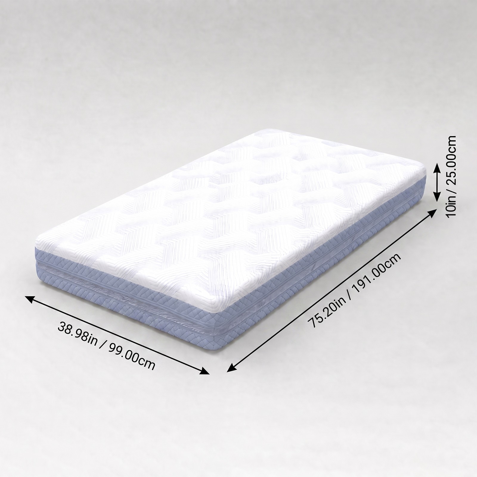 Twin Size Memory Foam Mattress Standard Certified Foam for Health Conscious User