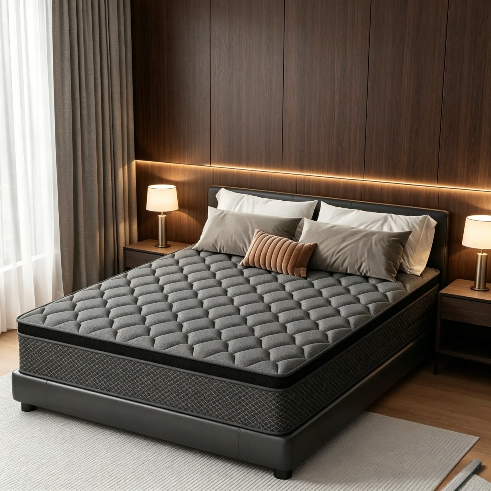 14» Gel Memory Foam Mattress Hybrid Pocket Spring Queen Bedding In A Box