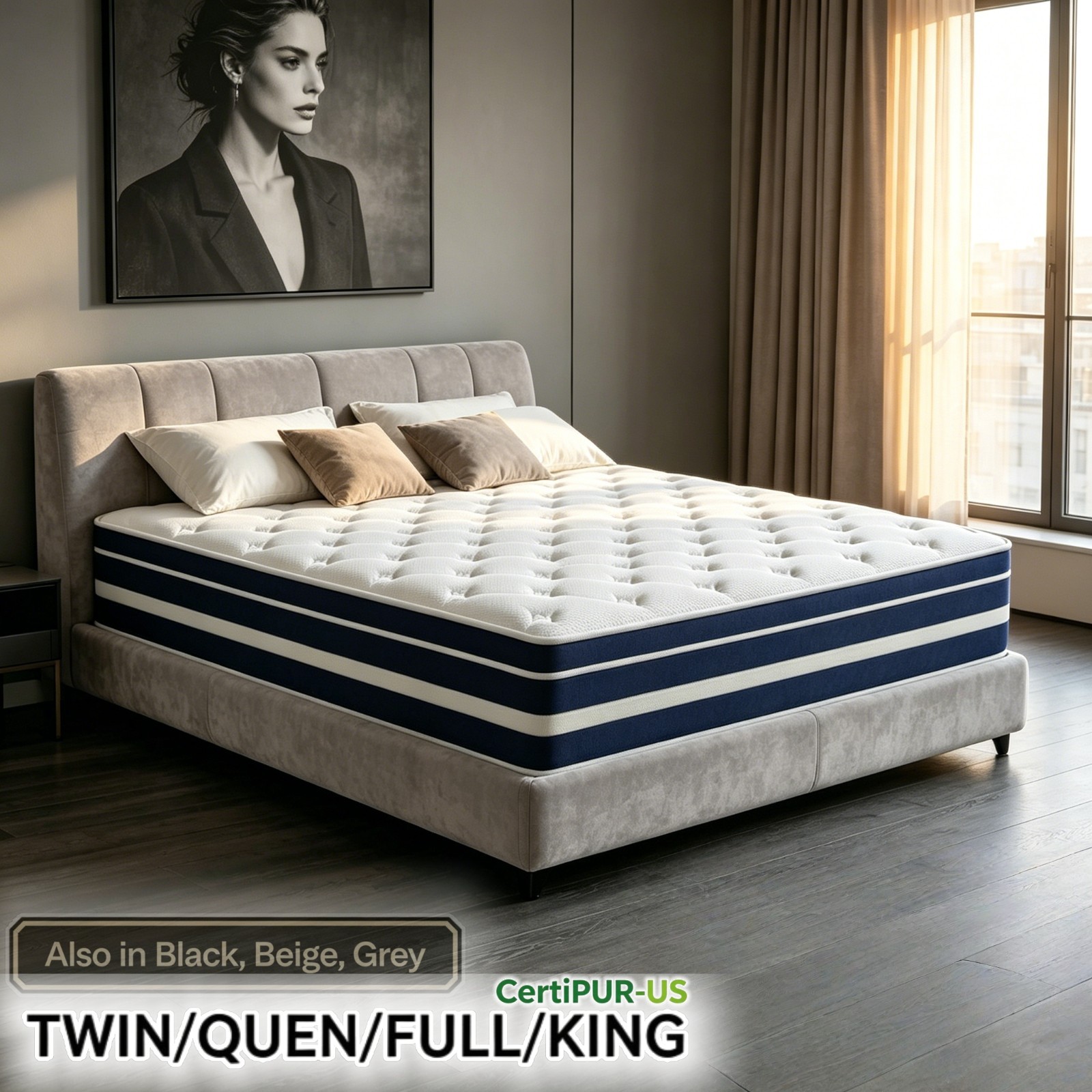 12 14″ Gel Memory Foam Spring Hybrid Mattress Queen King Bed Mattress In A Box