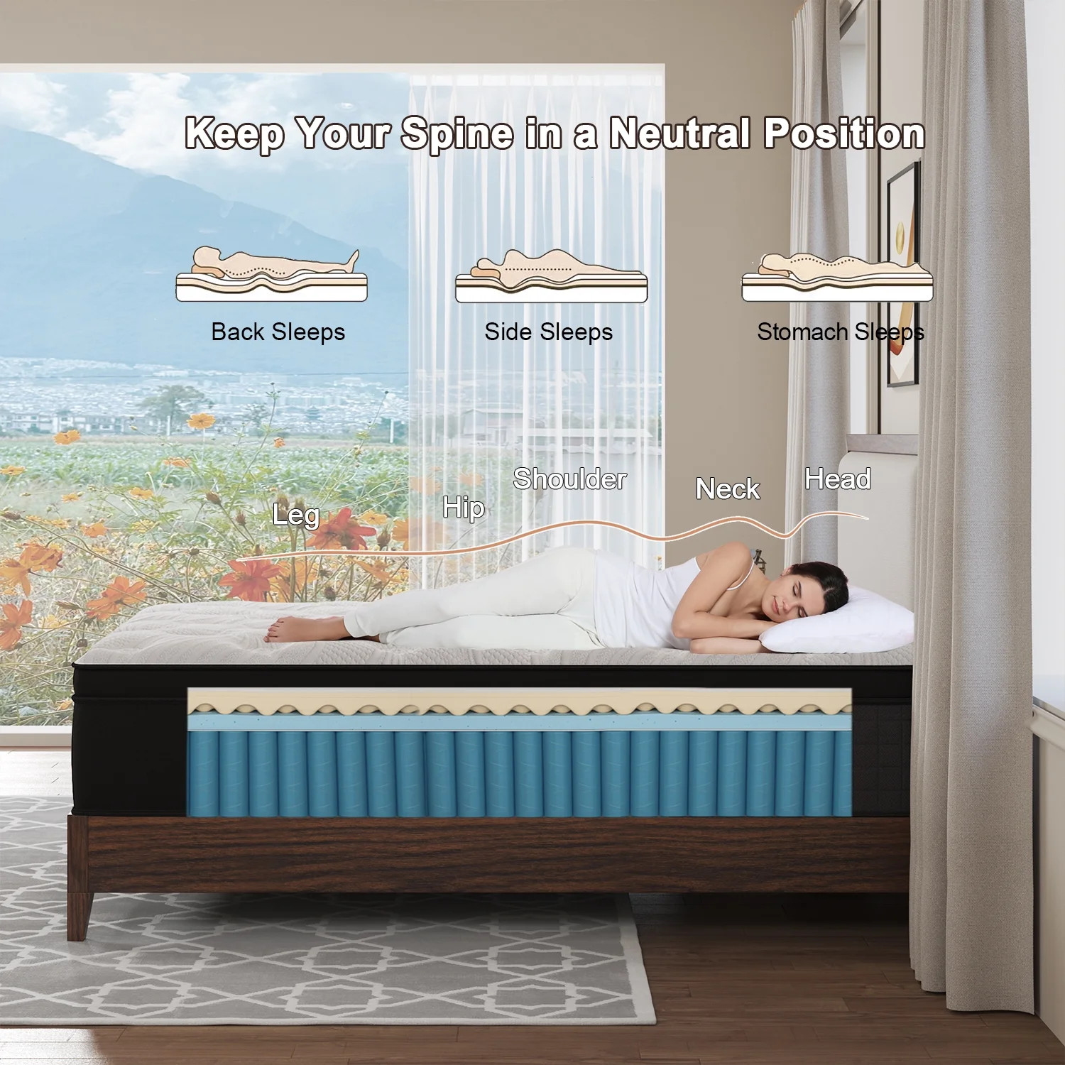 Duchessz Queen Mattress 14 Inch Hybrid Mattress In a Box EuroTop with Gel Memory