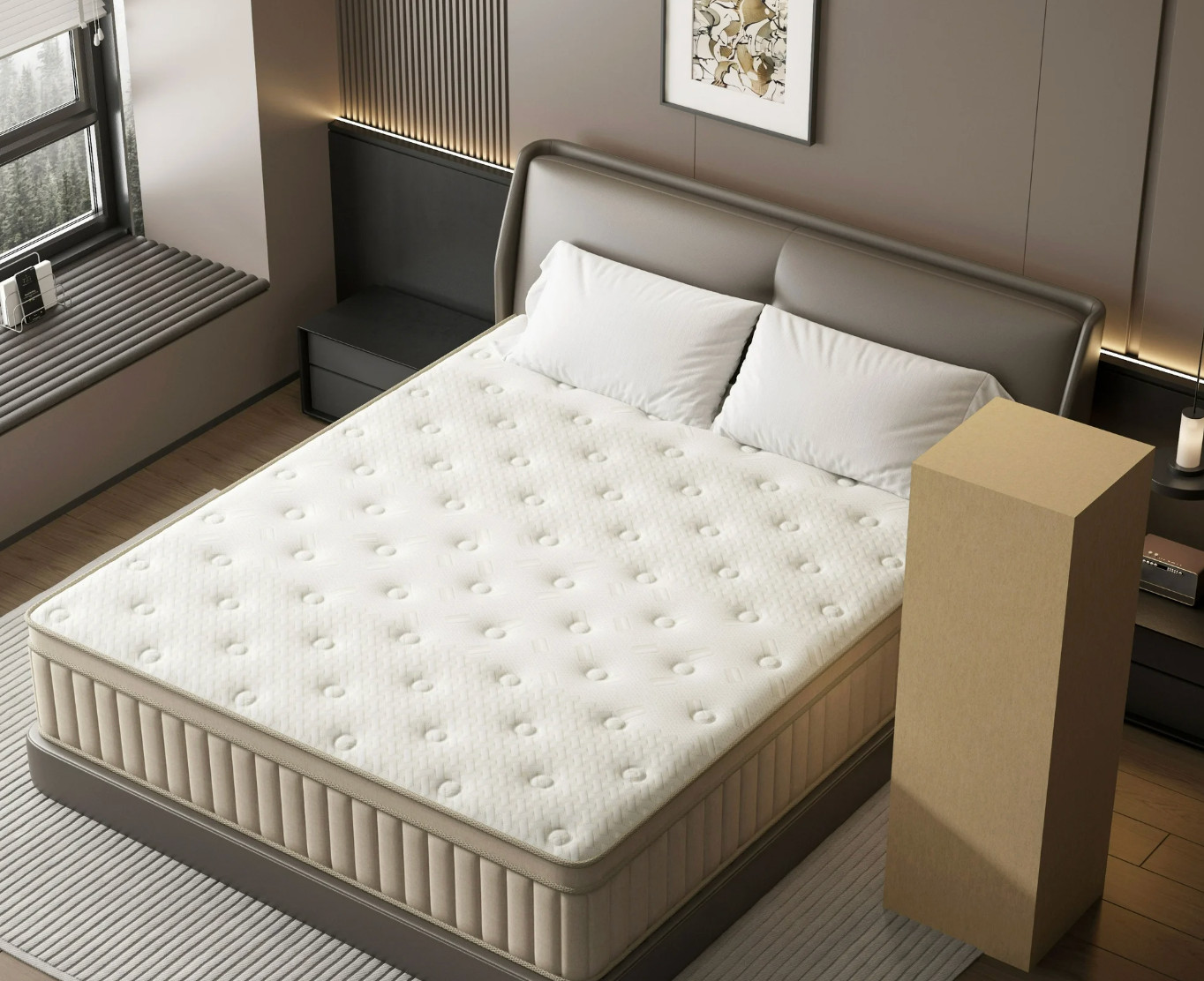 Colchón Full Híbrido 12” Gel Memory Foam Firme Medio / Full Hybrid Mattress
