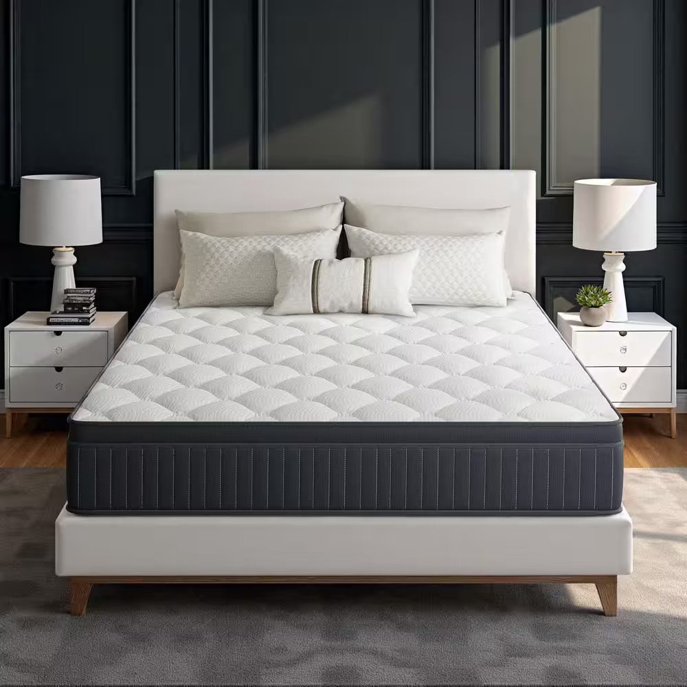 King Medium Hybrid Gel Memory Foam 12 In. Innerspring Support and Breathable wit