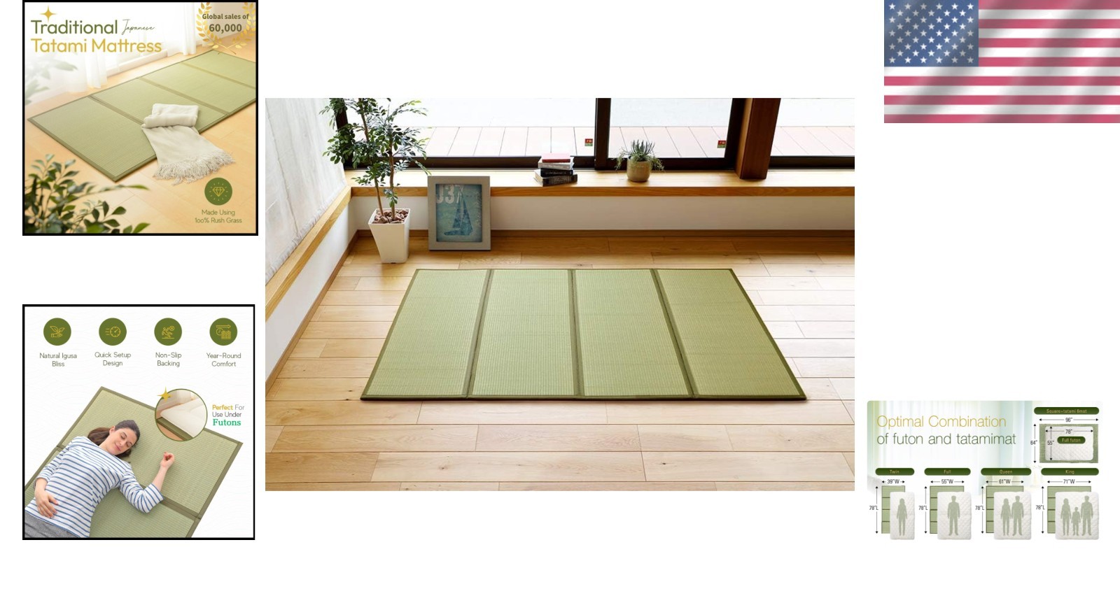 Japanese Traditional Tatami Mattress, Igusa Rush G