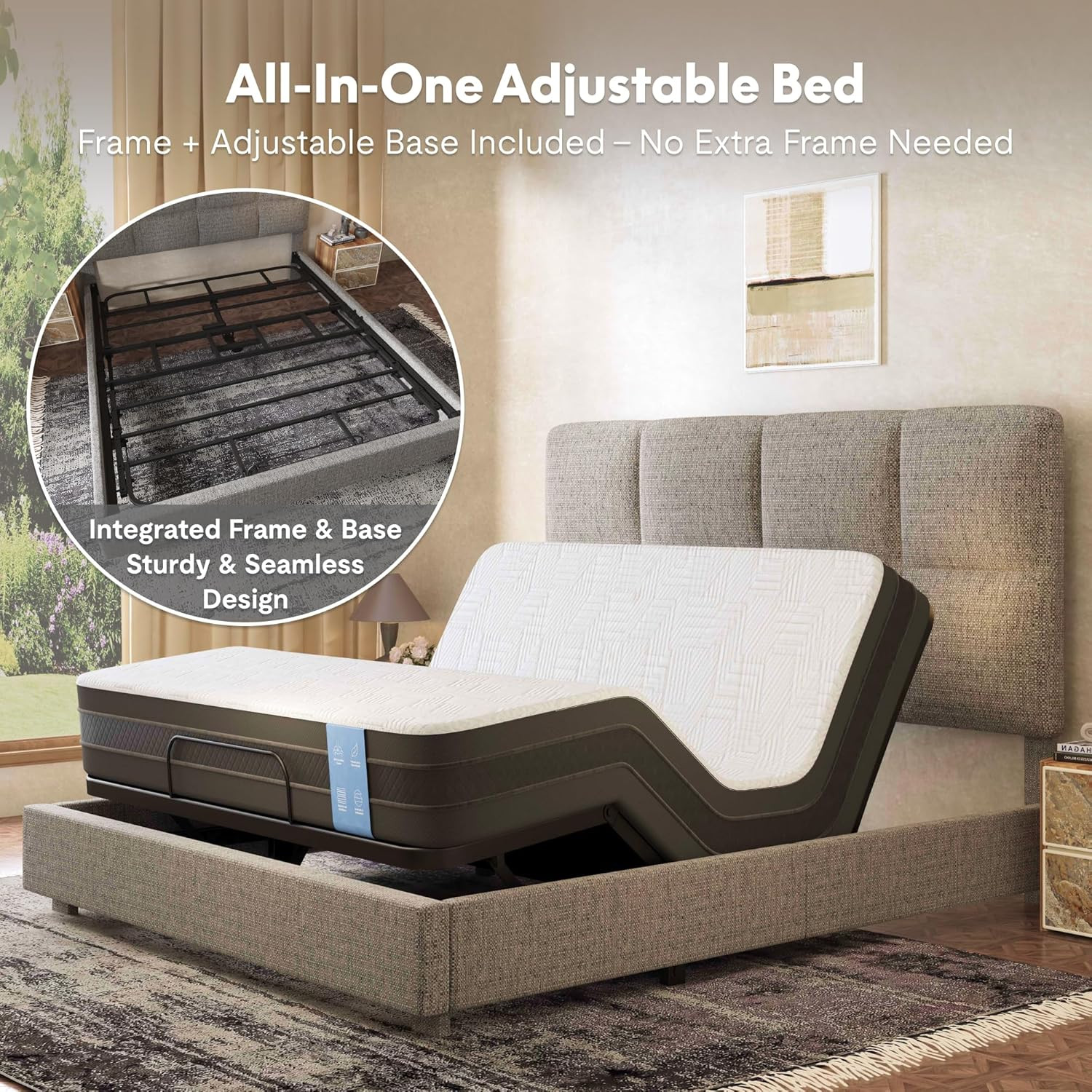 FLEXISPOT Adjustable Bed & Gel Memory Foam Mattress – Ultimate Comfort & Support