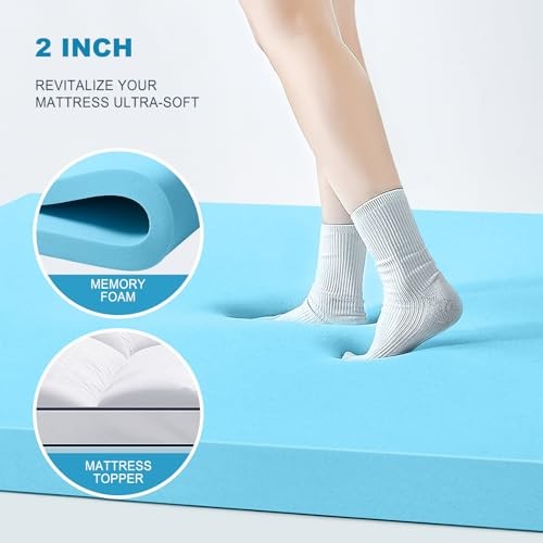 MASVIS Size Dual Layer 4 Inch Memory Foam King 2″Memory Foam+2″Mattress Topper