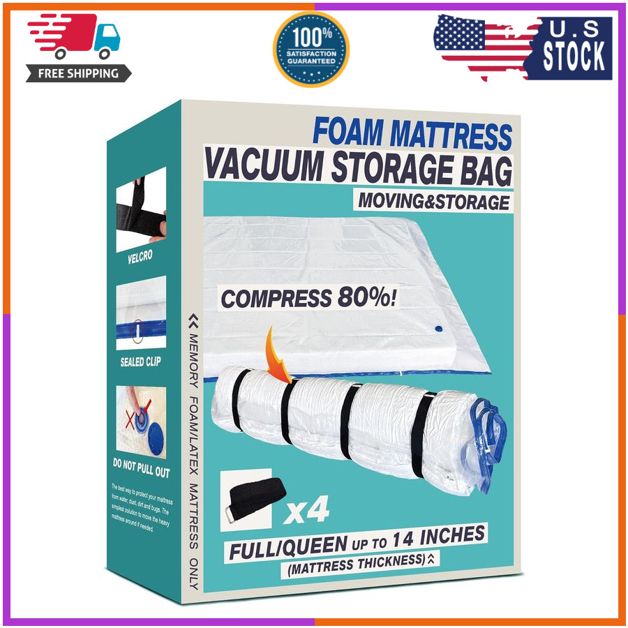 Queen Size Mattress Vacuum Bag for Memory Foam/Latex Mattress Upto 14 Inch, Movi