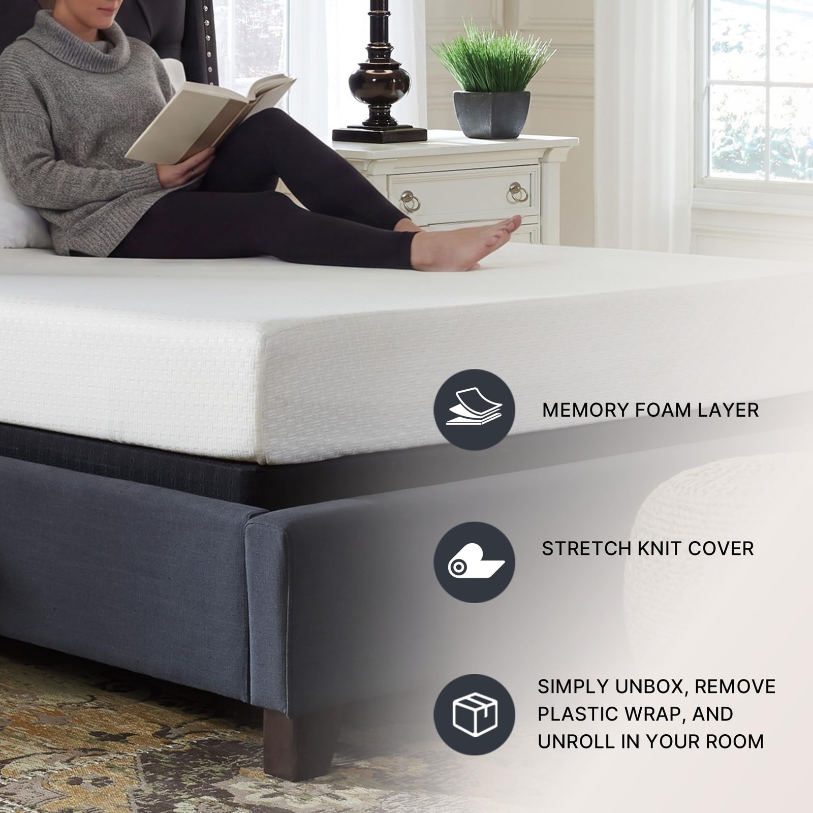Mattress Full Size 8 Inch Gel Memory Foam Medium Firm Chime White M72621 Design