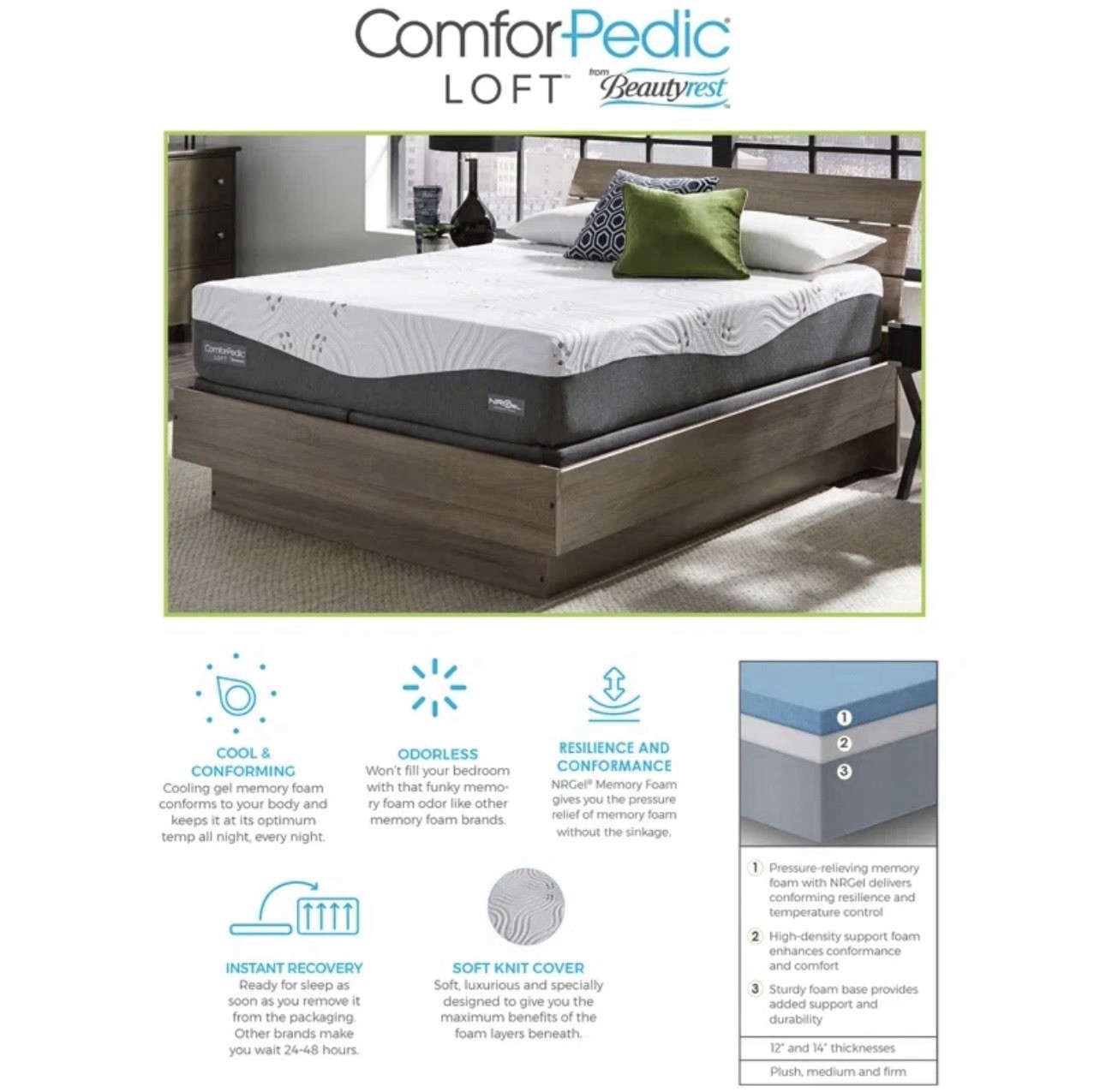 Beautyrest ComforPedic 12” king Firm Mattress