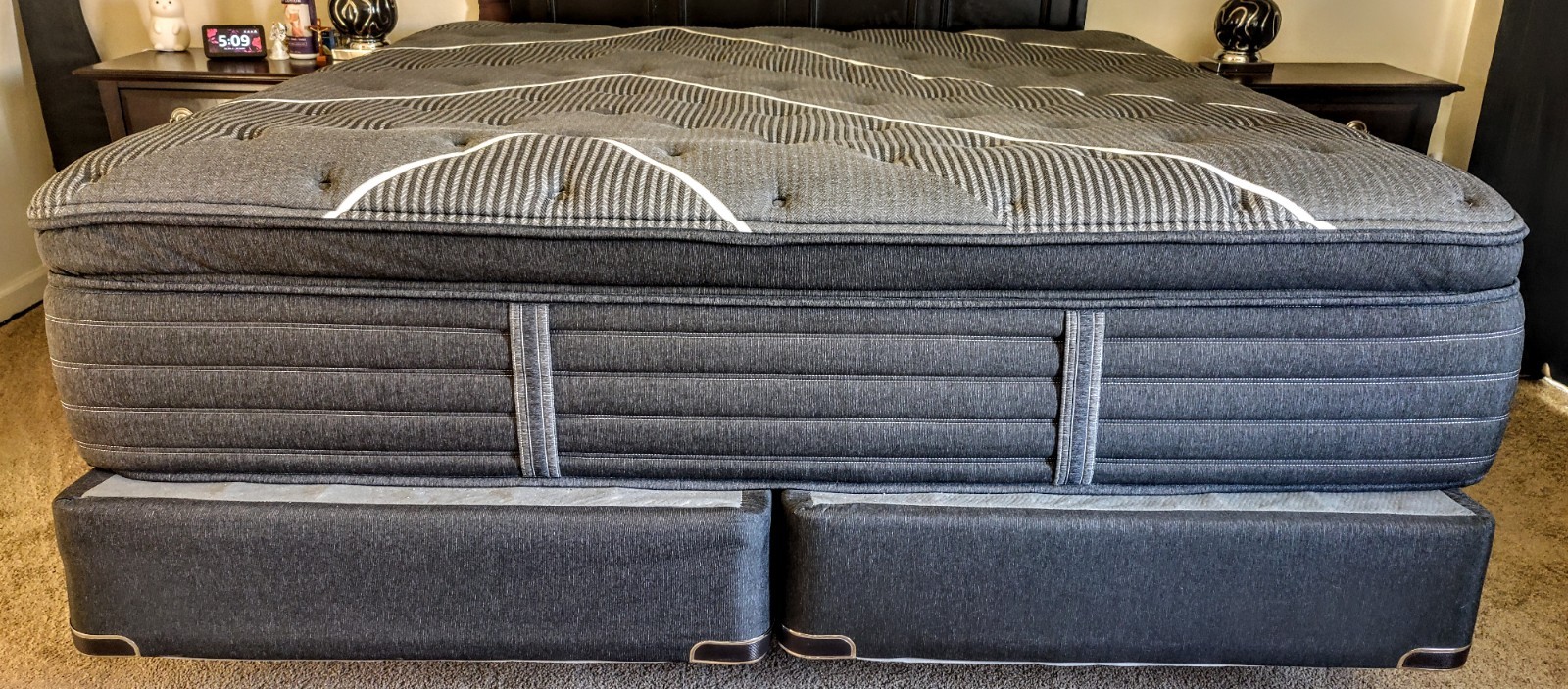 Simmons Black K-class Firm Pillow Top King Beautyrest Black Mattress And Boxes