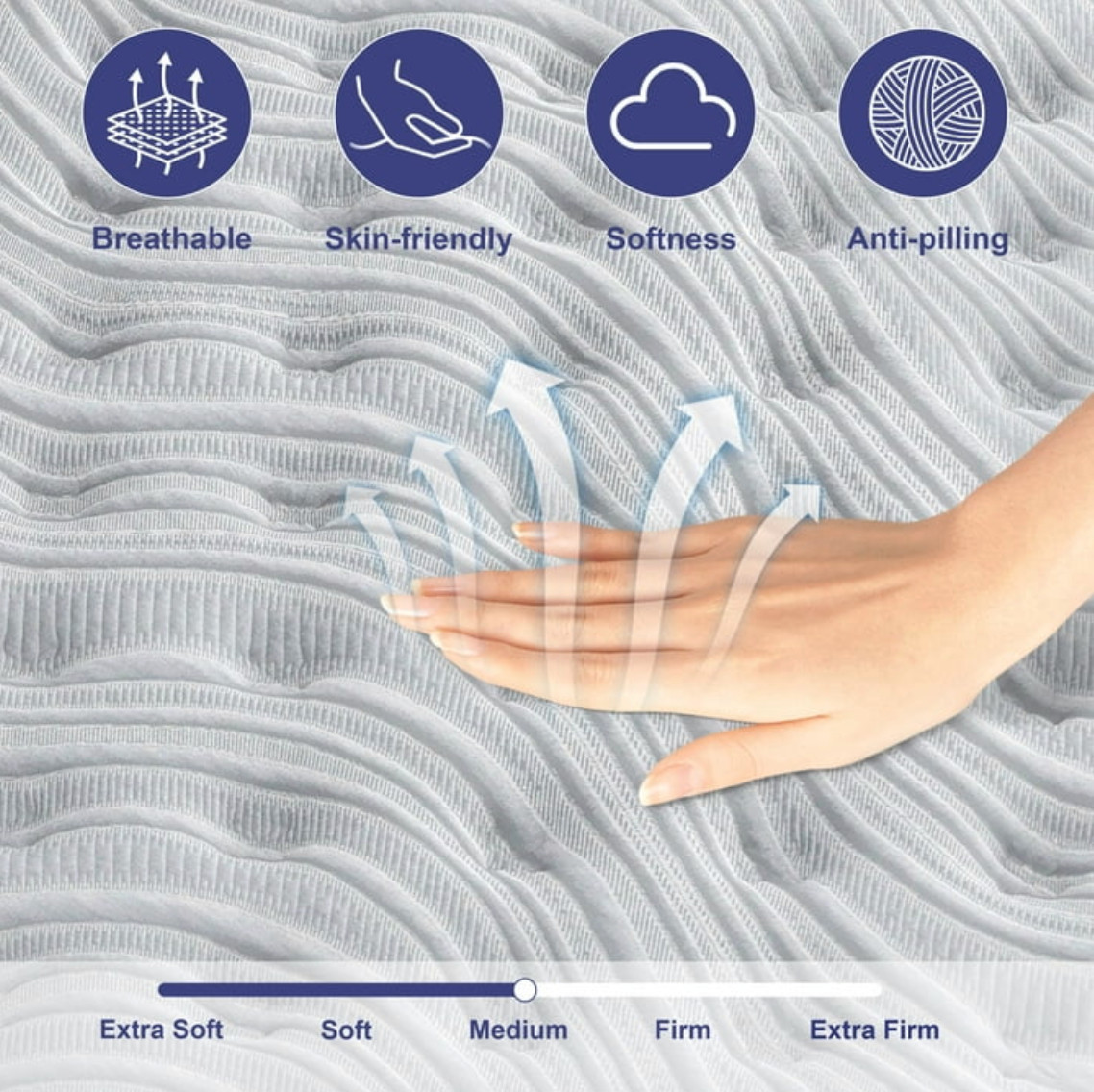 14″ Queen Colchon Gel Memory Foam Hibrido Queen Cama Mattress Hybrid Medium Firm