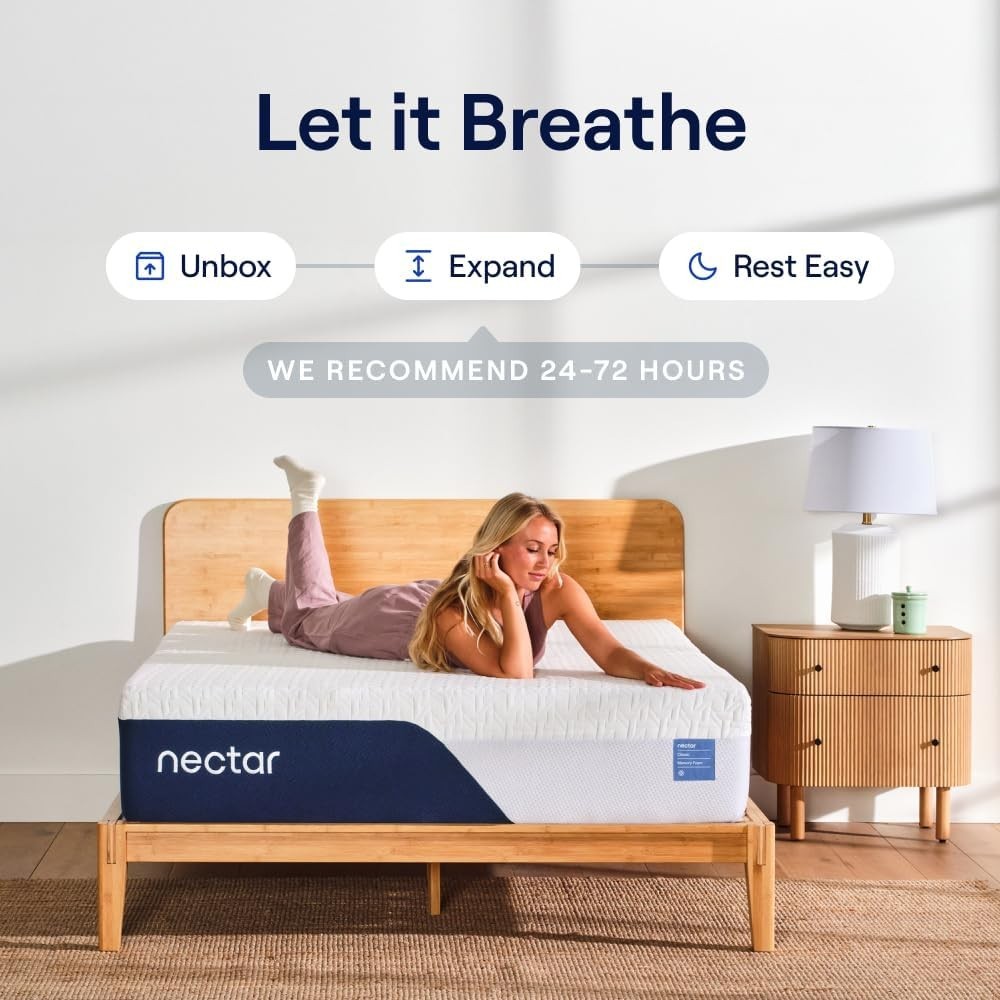 Classic 12” Queen Mattress – Medium Firm – Contouring Memory Foam – Cooling T…