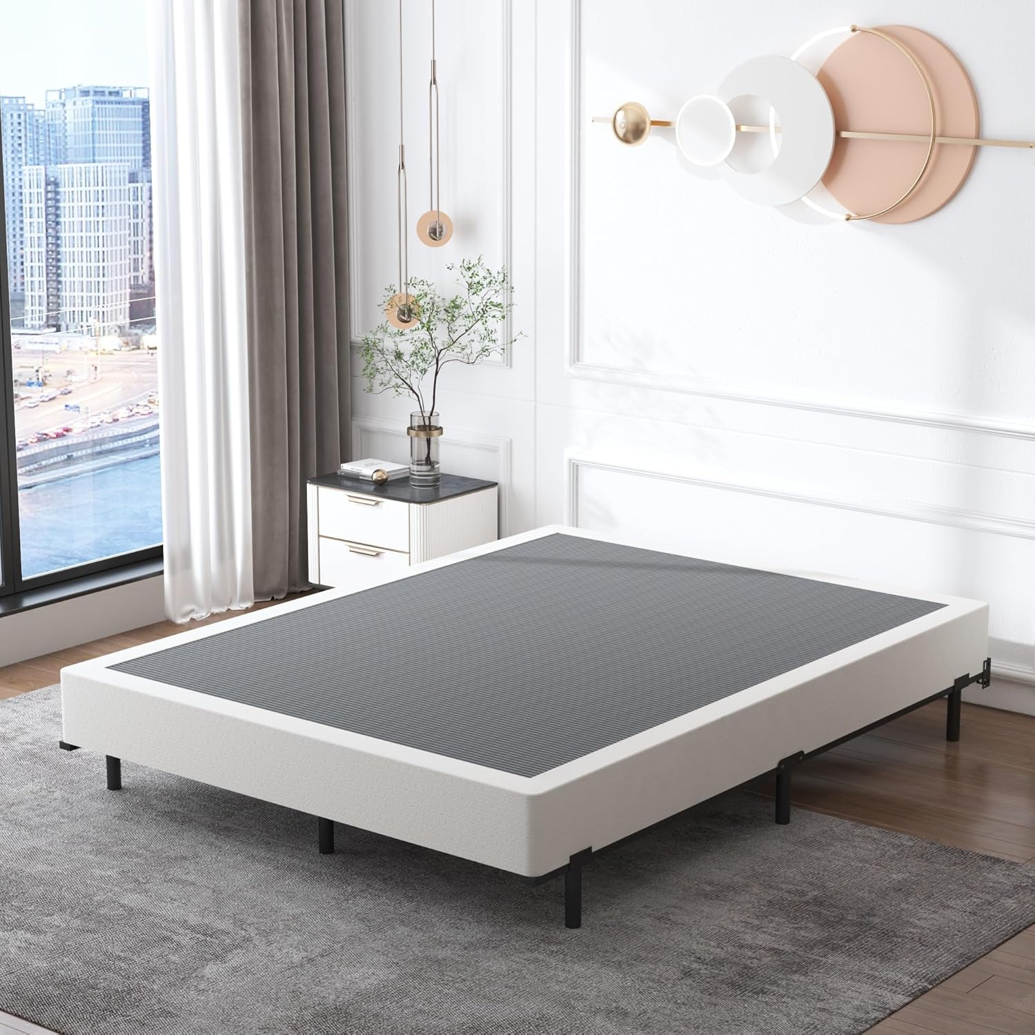 Heavy Duty King Size Box Spring, 5″ High, Easy Assembly, Noise Free
