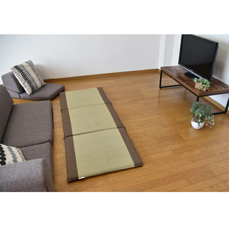 Japanese Tatami Mat Foldable Igusa Mattress 65x180cm 4.5cm Thick Natural Grass