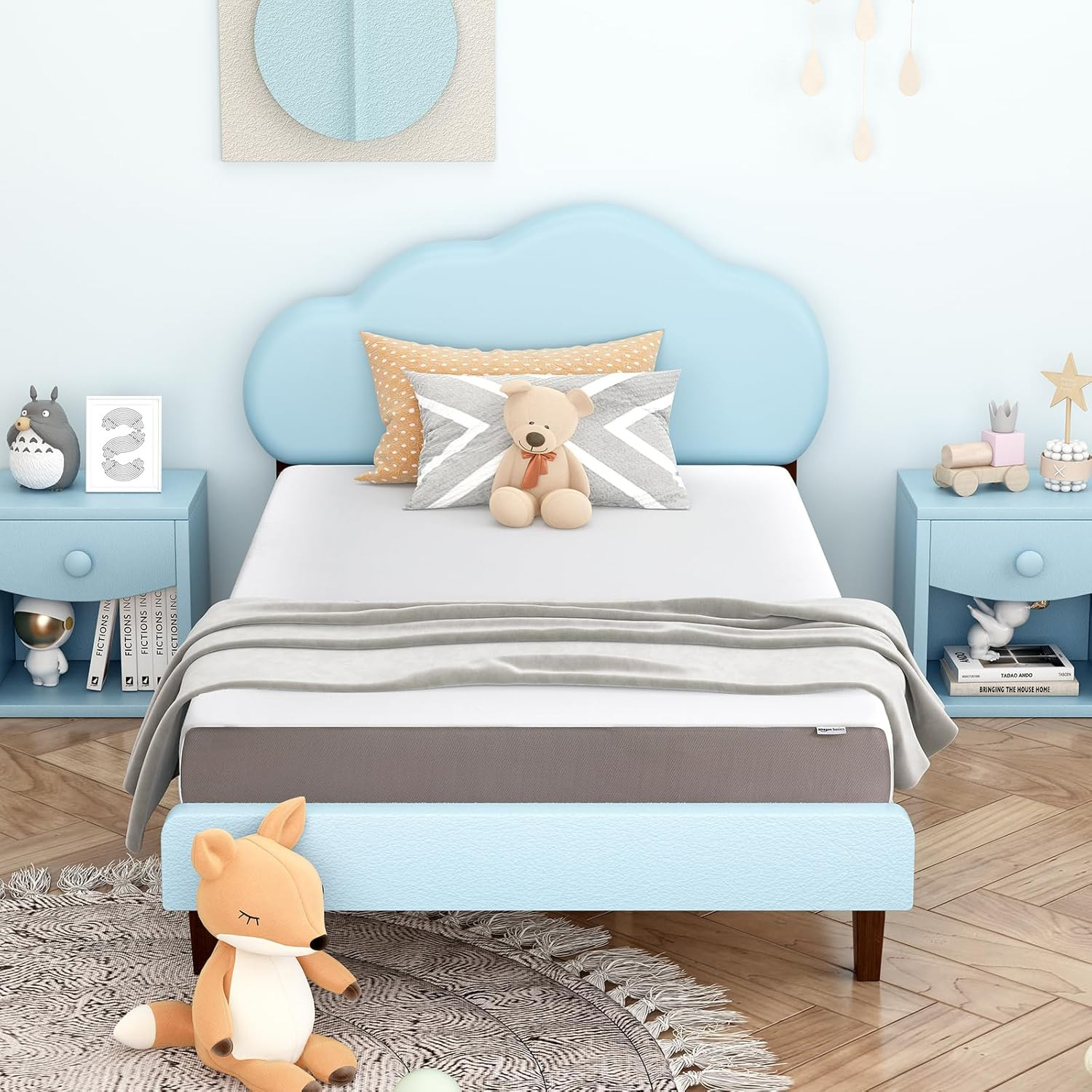 Memory Foam Mattress, Soft Plush Feel, 6 Inch, Twin, White/Grey