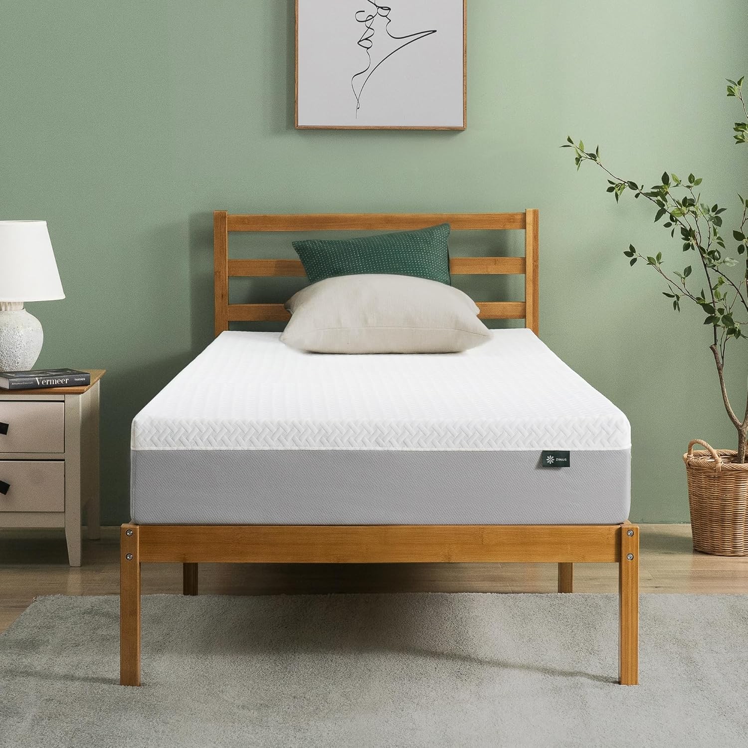 Zinus 10 Inch Green Tea Essential Memory Foam Mattress [New Version], Twin, Fibe