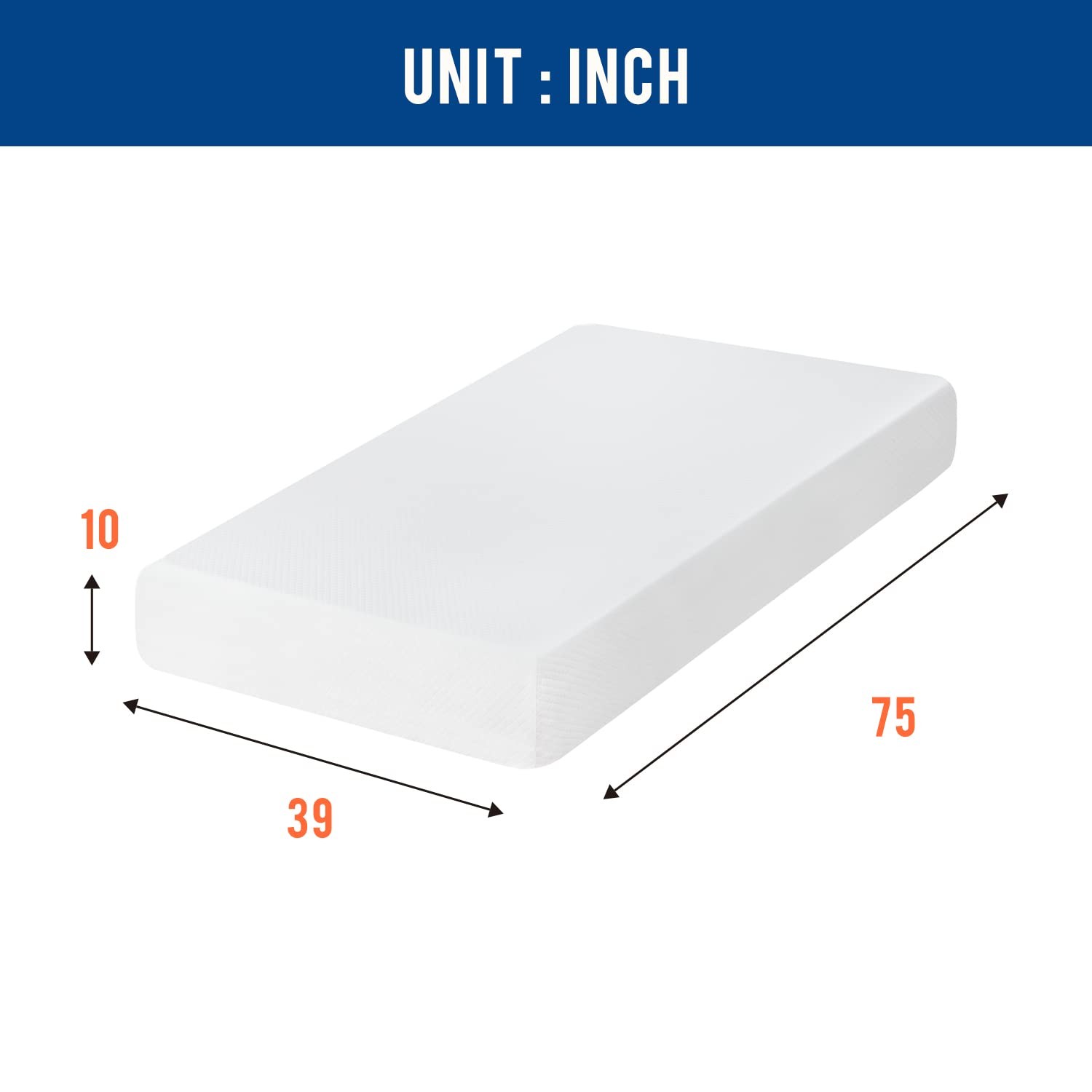 | 10 Inch Twin Mattress | Medium Firm | Memory Foam Mattress | White | Bed in…