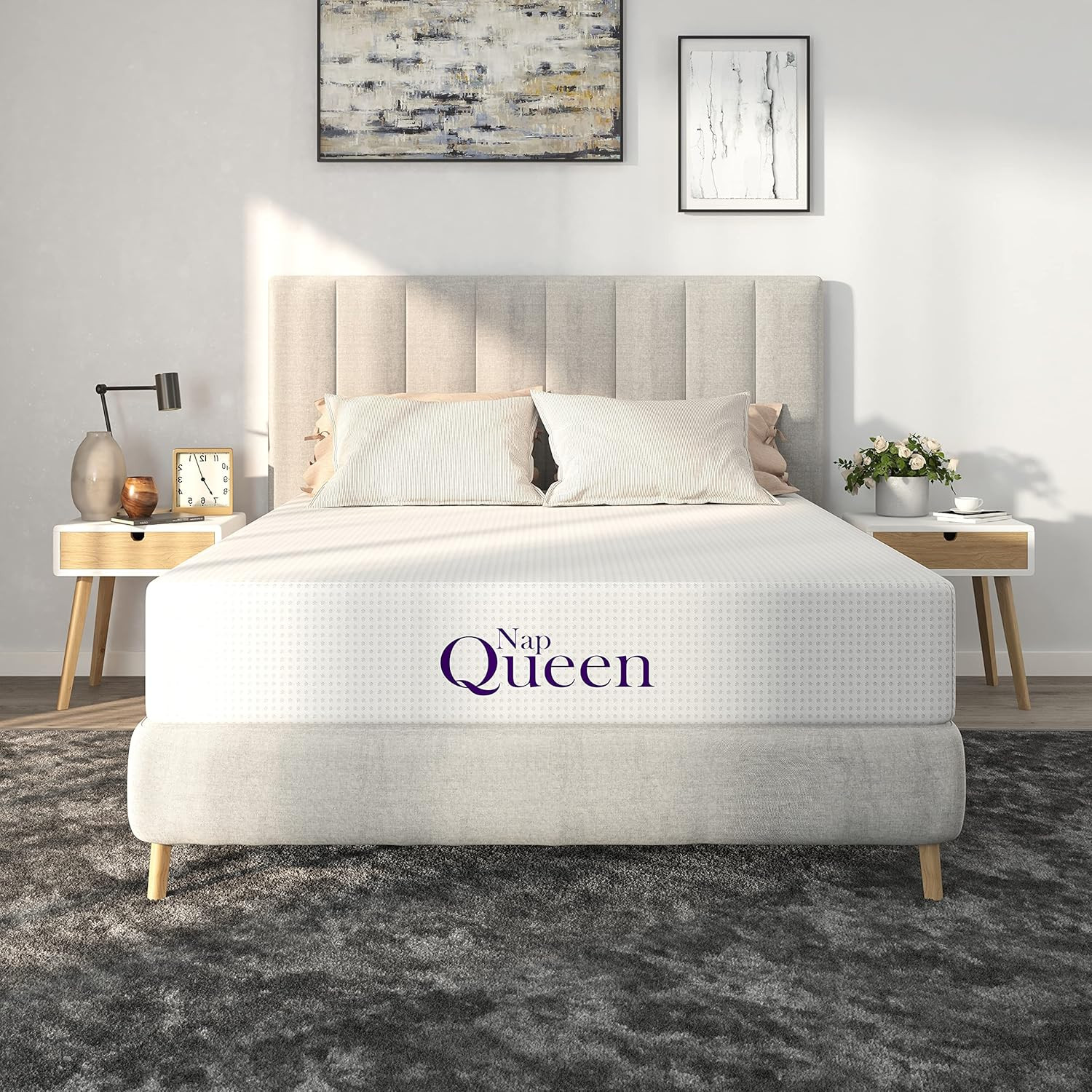 8 Inch Queen Size Mattress, Bamboo Charcoal Memory Foam Mattress, Bed in a Box,