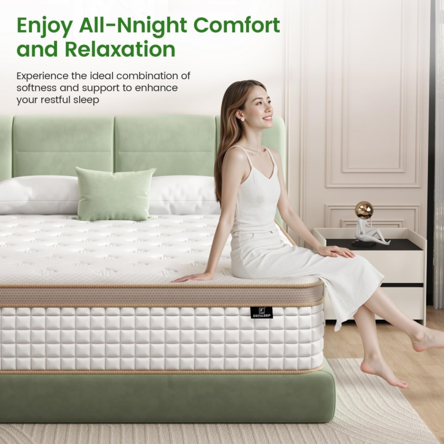 California King Size Mattress,14 Inch Gel Memory Foam Hybrid Mattress in a Box,M