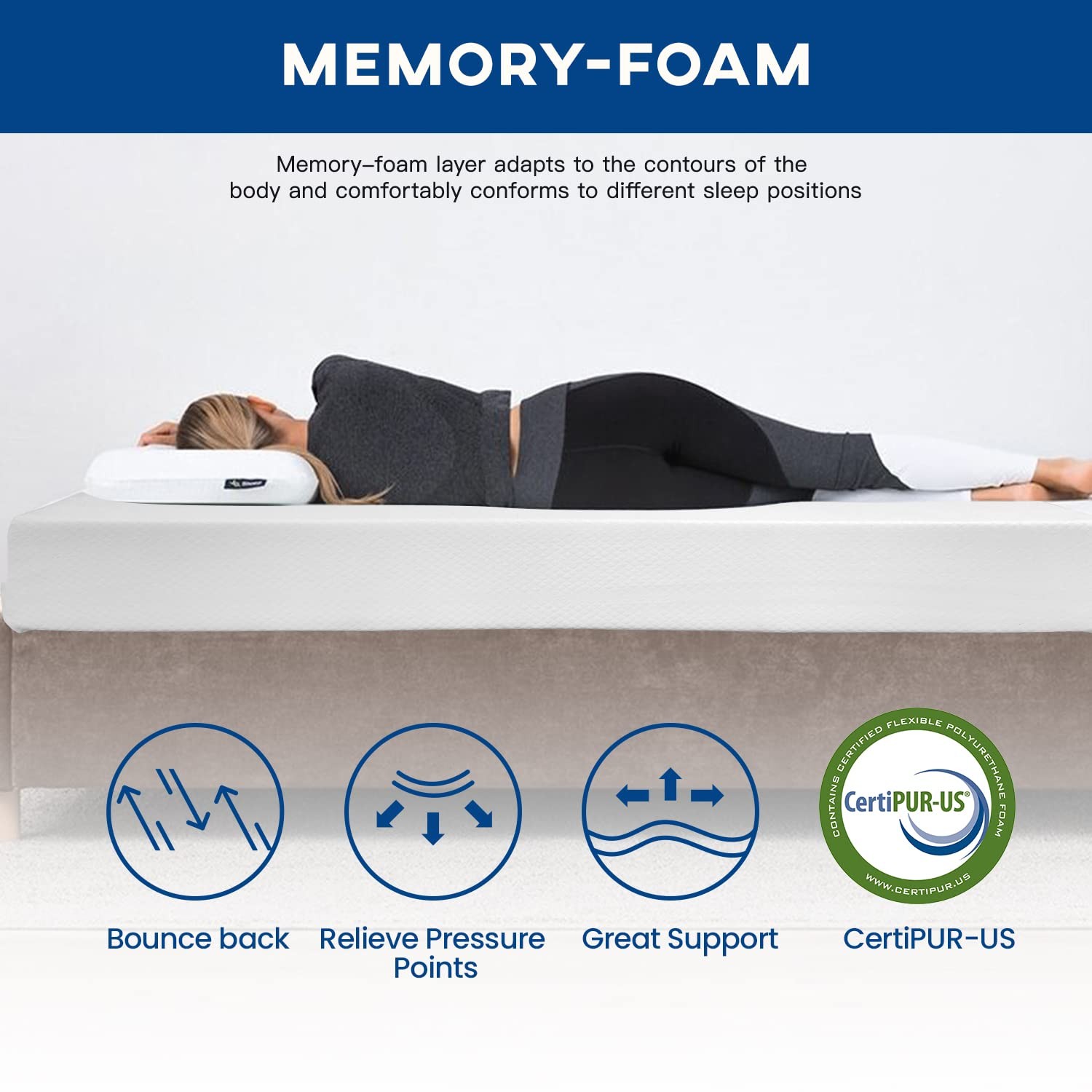 | 10 Inch Twin Mattress | Medium Firm | Memory Foam Mattress | White | Bed in…