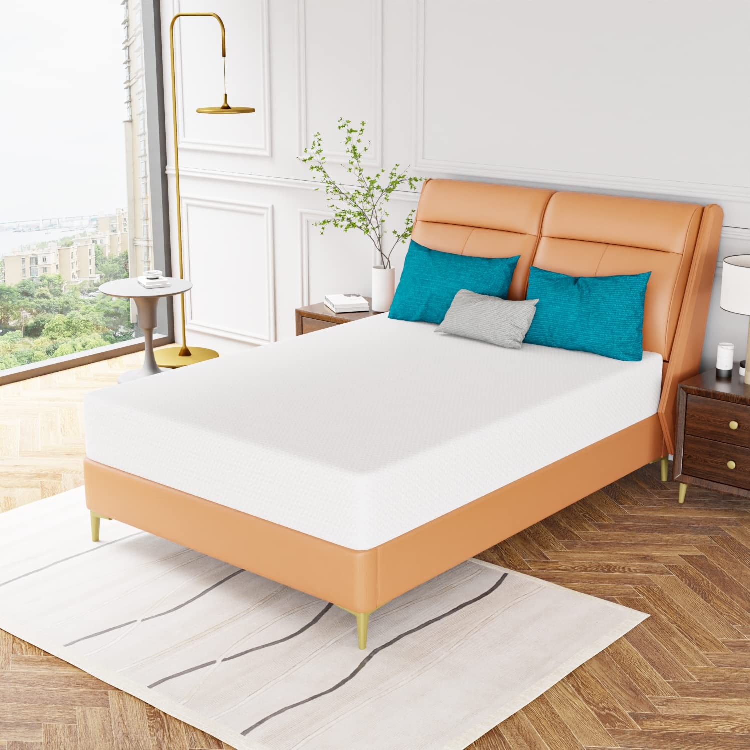 10 Inch Mattress Green Tea Memory Foam Mattress CertiPUR-Certified,Removable …