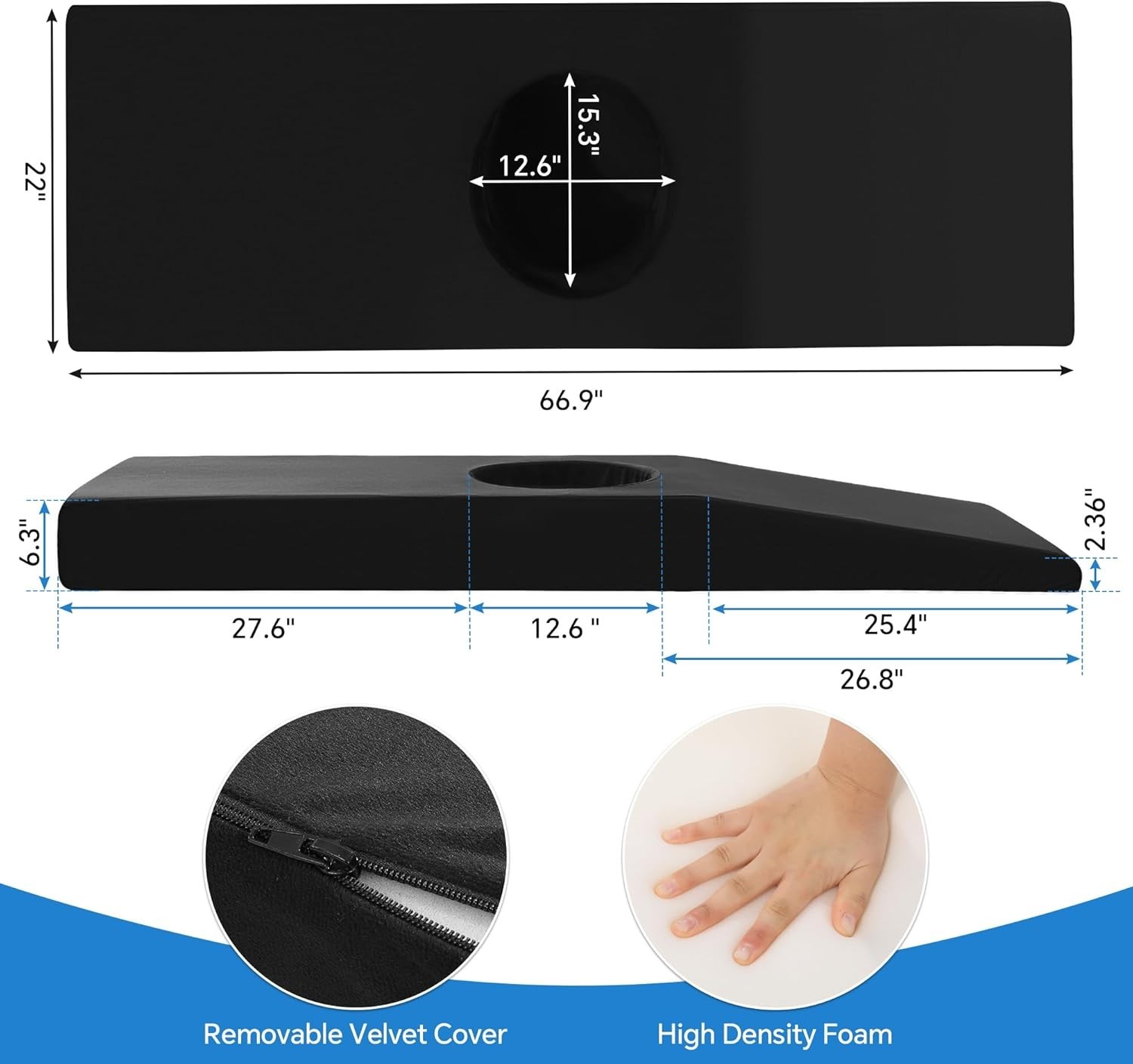 BBL Recovery Mattress with Hole – High Density Foam Pillow for Post-Surgery Comf