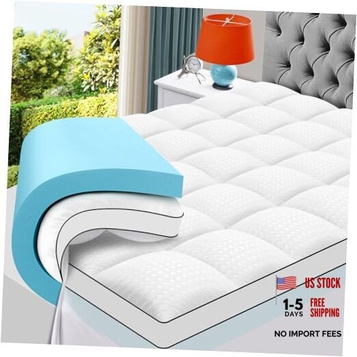 MASVIS Size Dual Layer 4 Inch Memory Foam King 2″Memory Foam+2″Mattress Topper