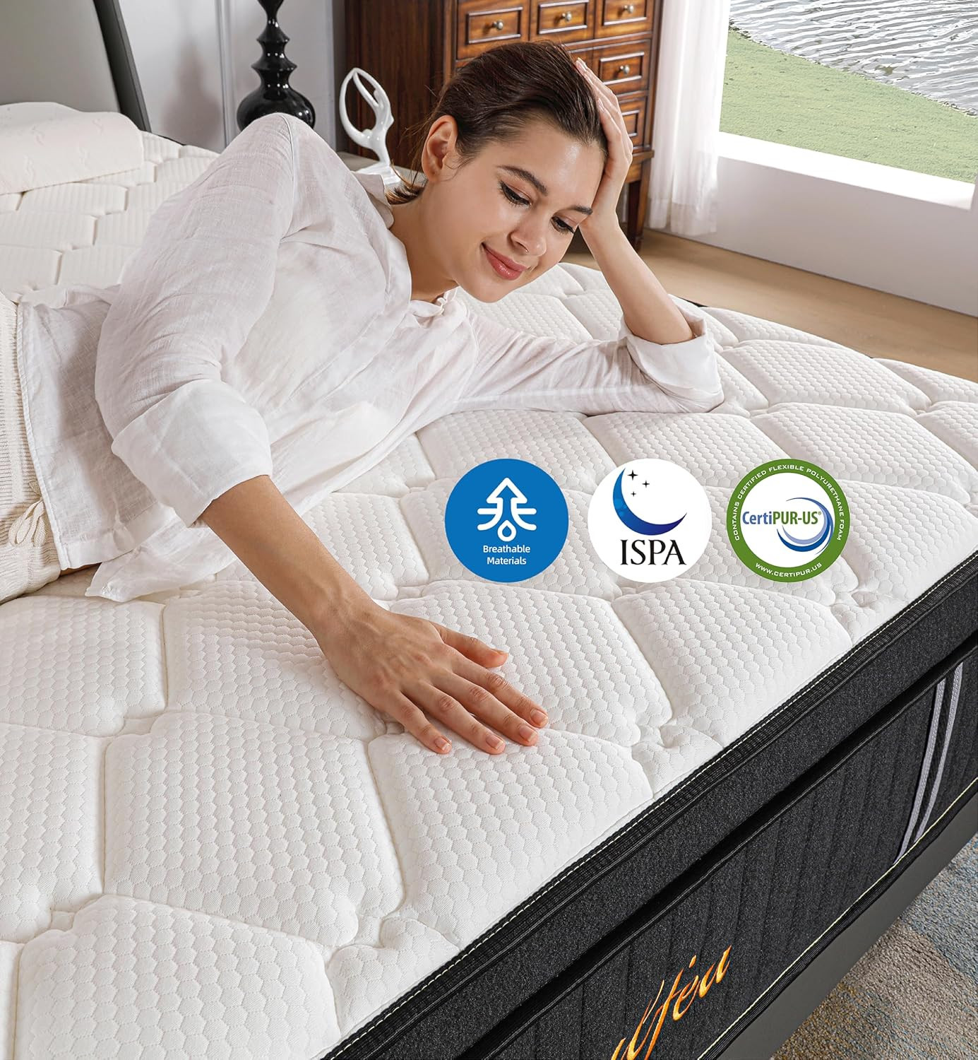 10″ Hybrid Full Mattress with Memory Foam & Pocket Springs for Comfort & Support