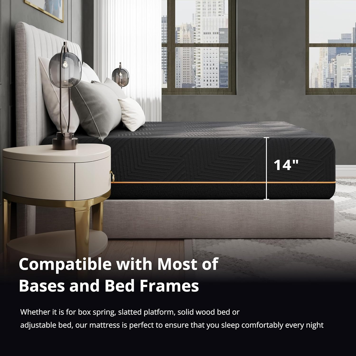 EGOHOME 14 Inch Hybrid Queen Size Mattress, Memory Foam Pocket Spring Mattress f