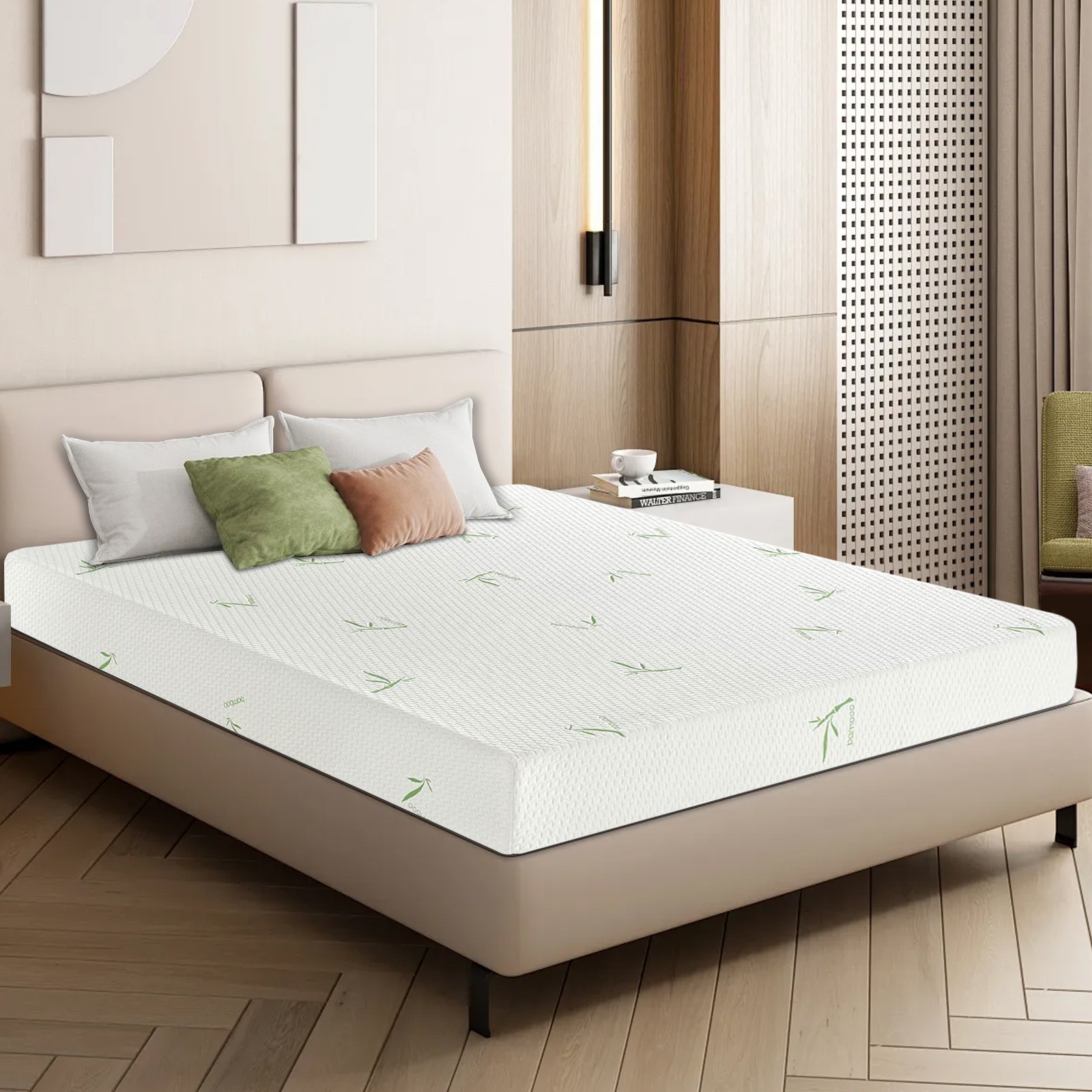 8″ Twin Cooling Gel Memory Foam Mattress with Bamboo Cover for Back Pain Relief