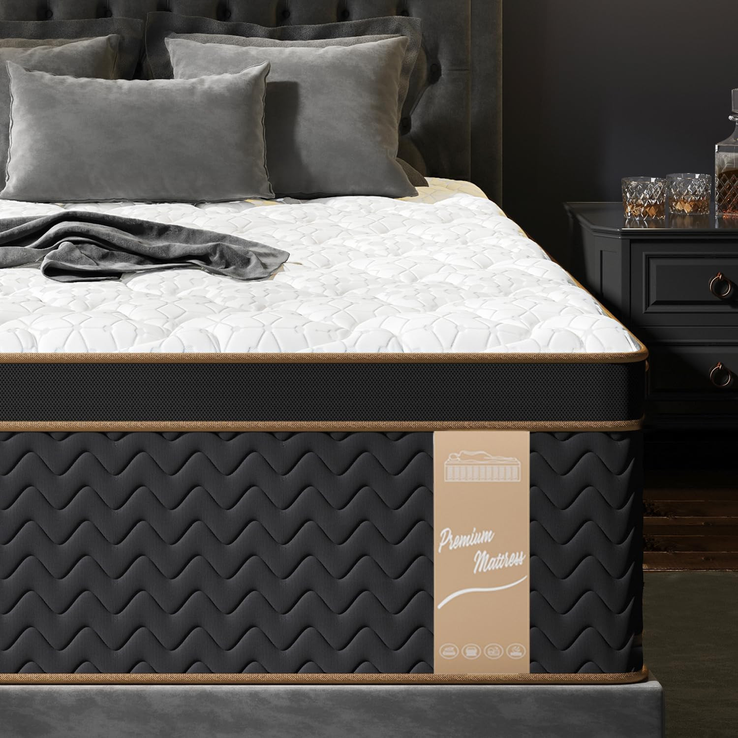 Firm Twin Size 12 Inch Hotel Hybrid Single Mattress in a Box, Individual Pocket