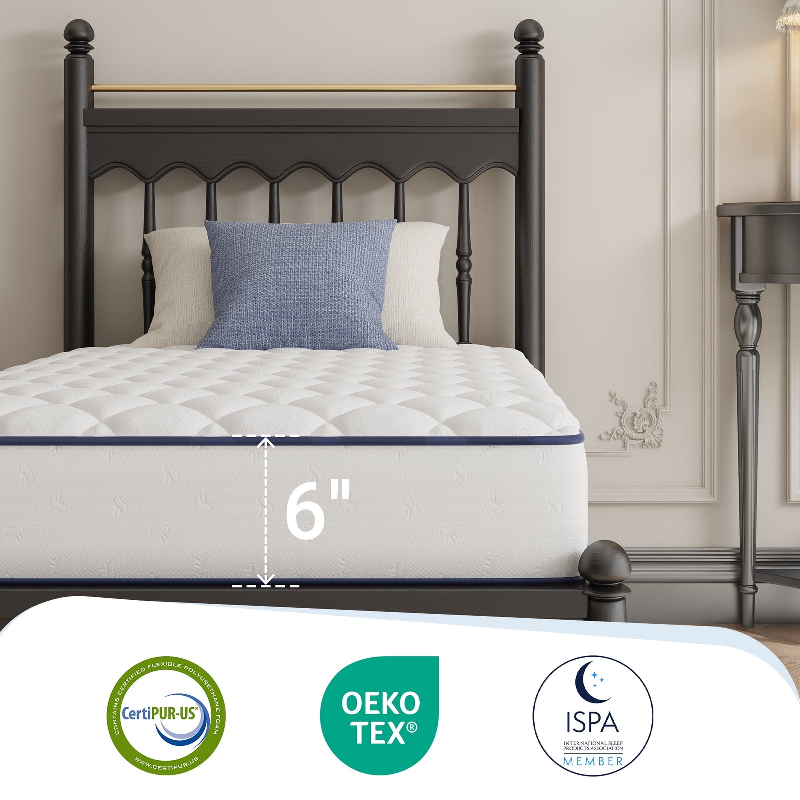 Pearl 6″ Twin Extra Long Size Medium Adult Supportive Innerspring Mattress