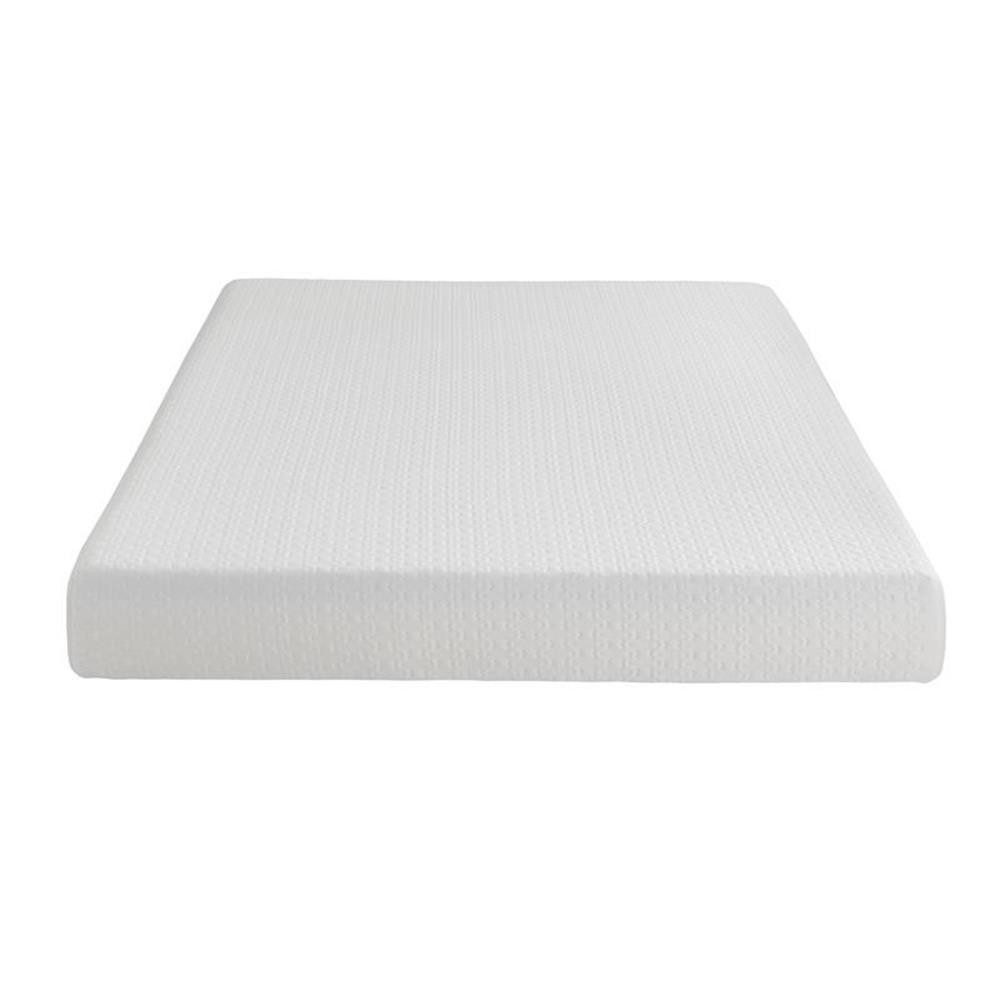 Pemberly Row 8″ Modern Fabric Twin Gel Memory Mattress in White