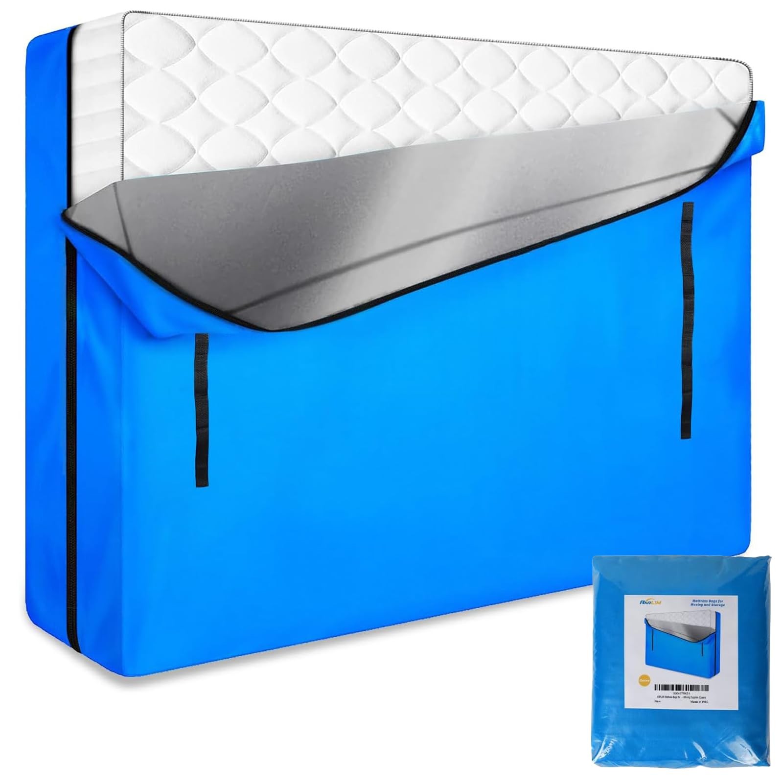 ANALIM Mattress Bags for Moving and Storage, Zippered Queen, Blue