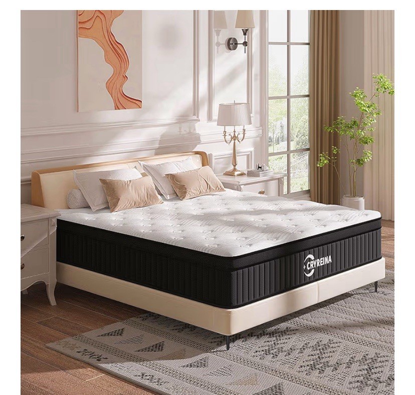CRYREINA Black and White Rectangle Mattress for Bedroom, Adults