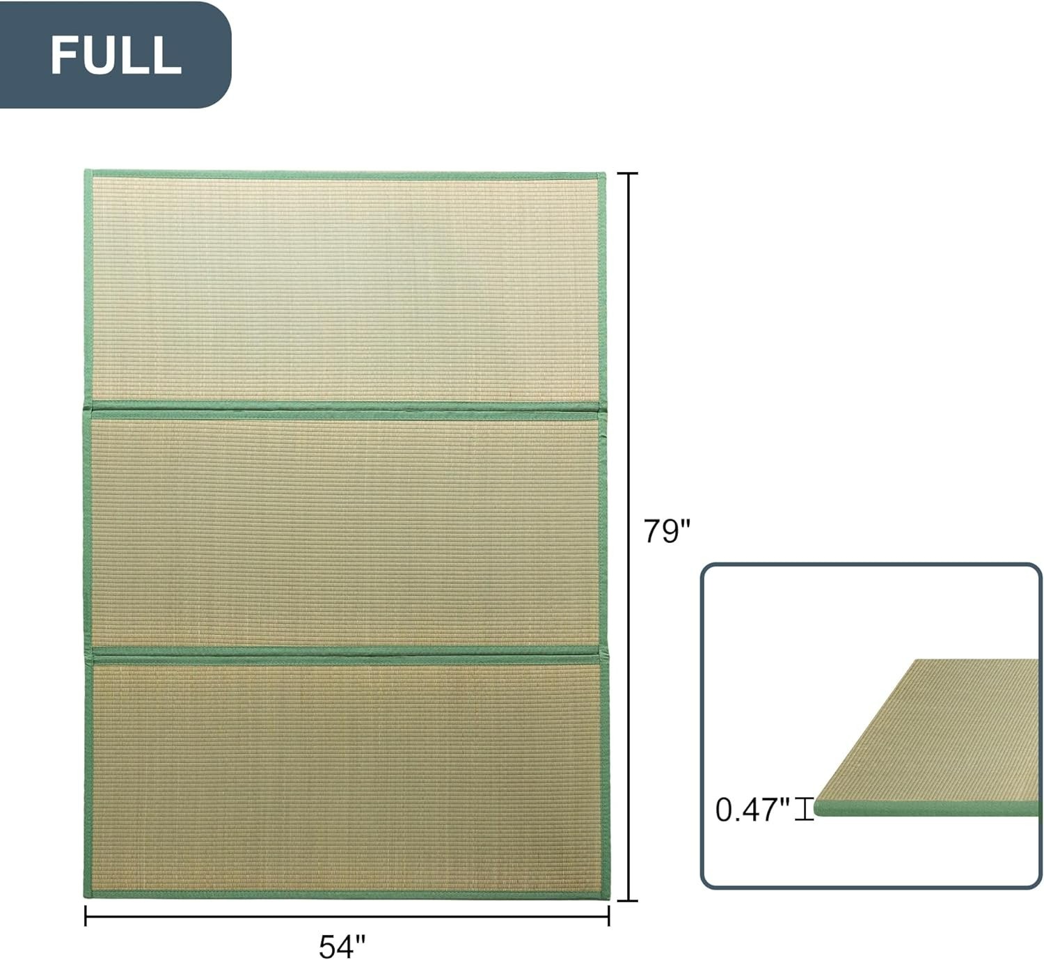 MAXYOYO Japanese Tatami Mat 100% Rush Grass Portable Folding Mat#1132QY1