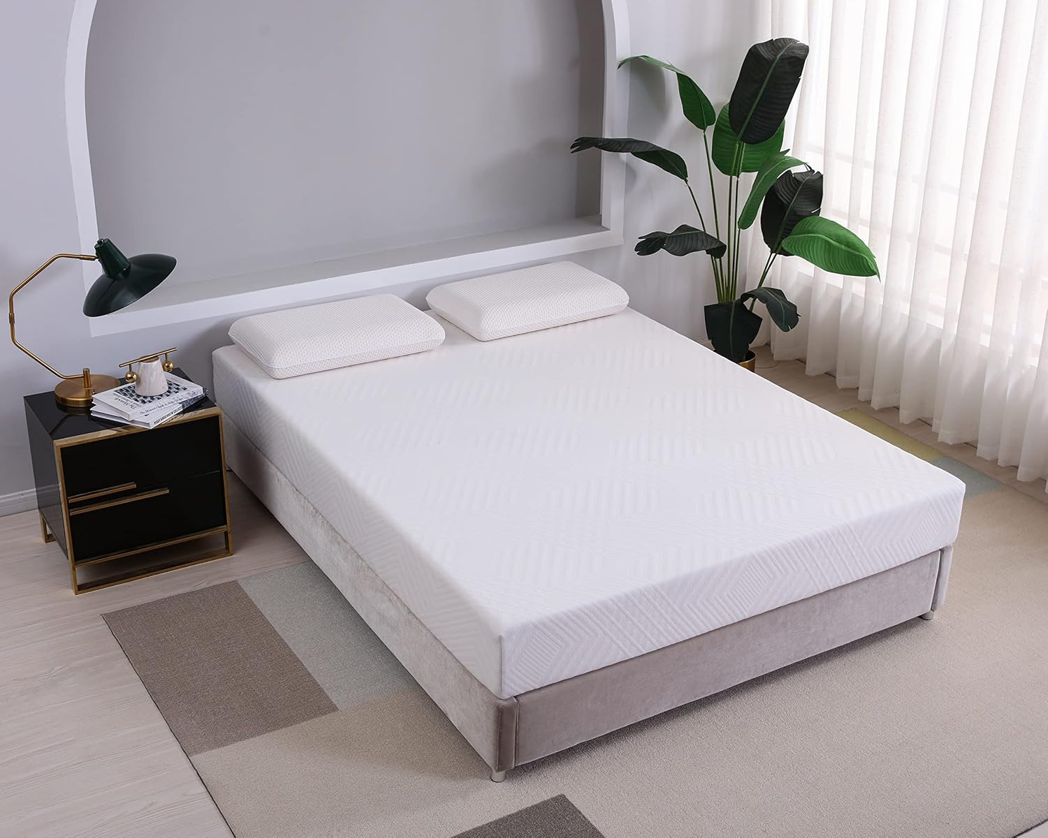 Green Tea Memory Foam Mattress – Cooling Gel, Medium Firm, Queen Size