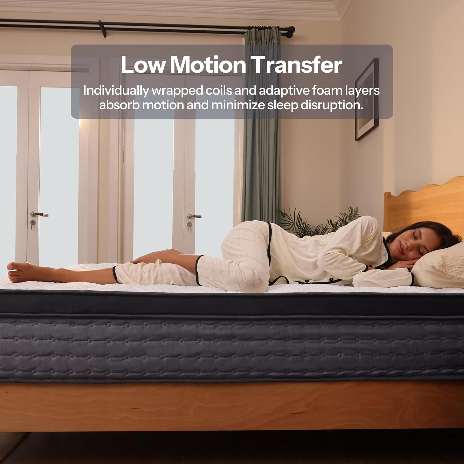 10″ Queen Hybrid Mattress – Cooling Gel & Pocket Coils, USA Made