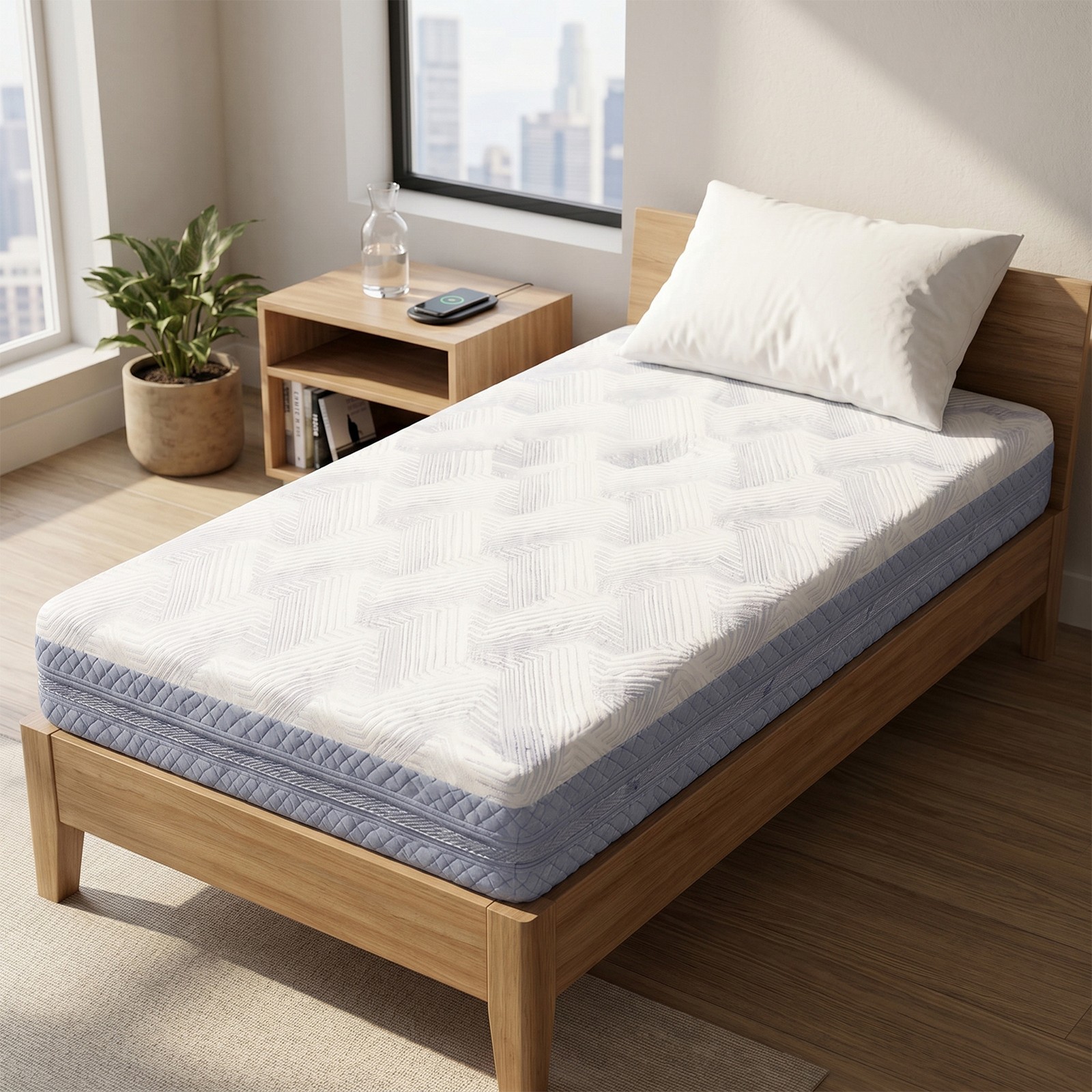 Twin Size Memory Foam Mattress 10 Inch Medium Firm Breathable Multi-Layer Foam