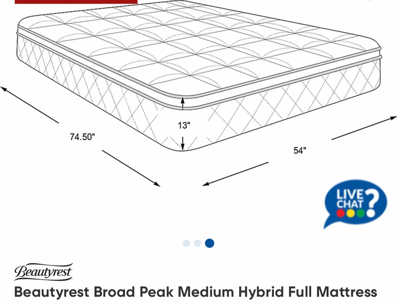 Beautyrest Broad Peak Medium Hybrid Full Mattress medium firmness