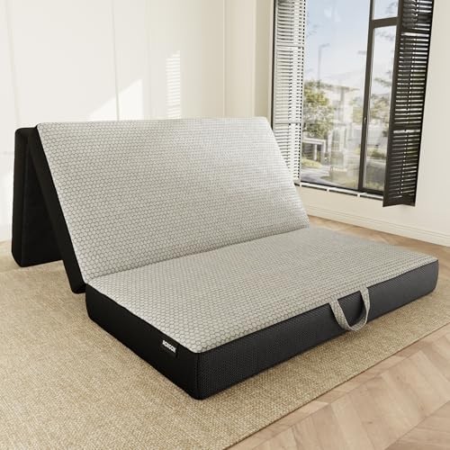Grey Memory Foam Trifold Mattress – 6″ – Full – Portable Floor Bed