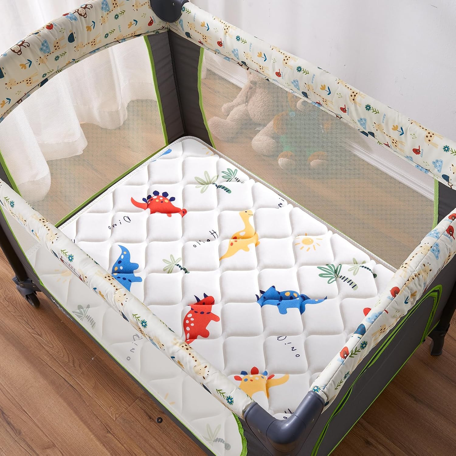 Pack and Play Mattress 38″ X 26″ X 1.5″, Firm Support and Comfort Foam, Soft Pla