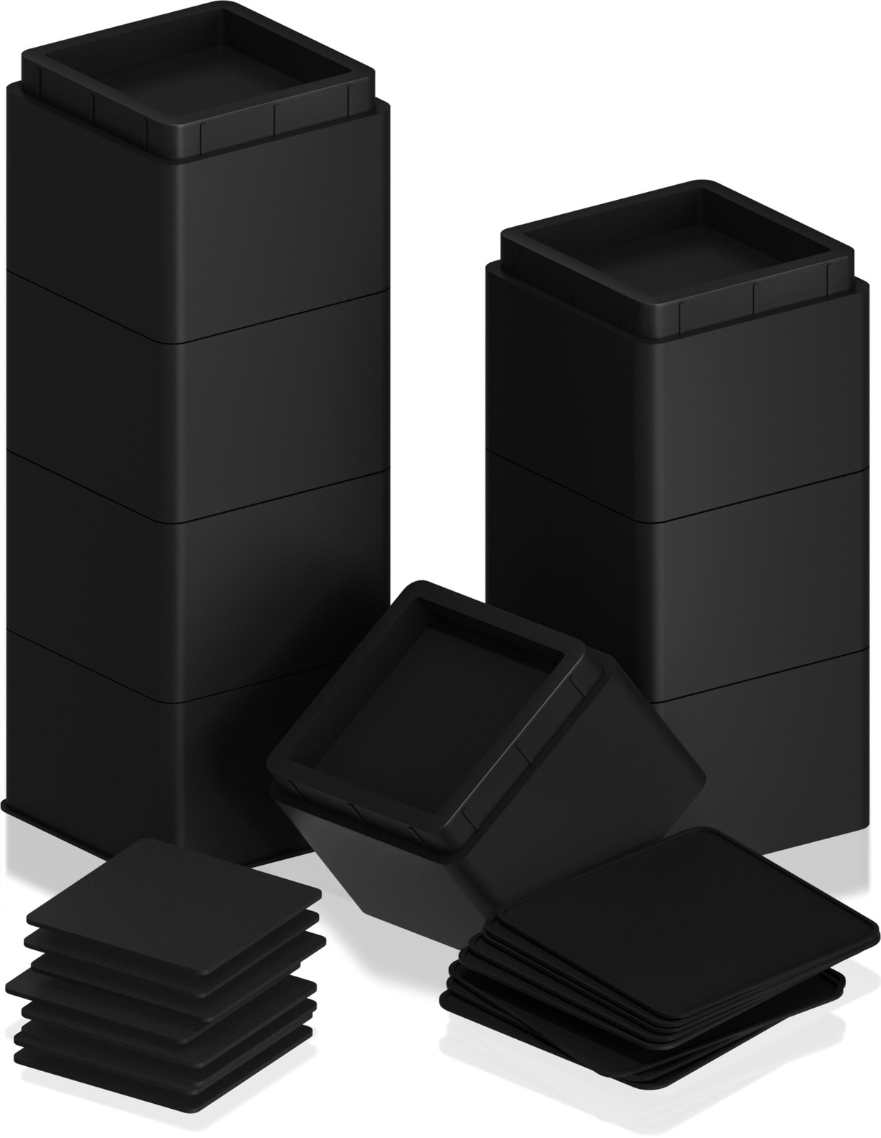 Utopia Bedding Bed Risers 3 Inch – Pack of 8 – 3 (Pack 8), Black