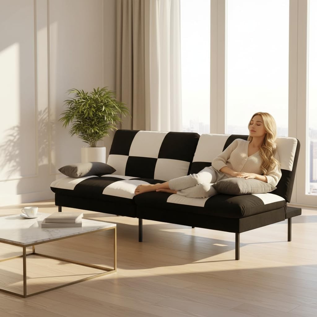 70″ Veet Convertible Sofa Bed with 5-Posit Adjustable Split Ba –
