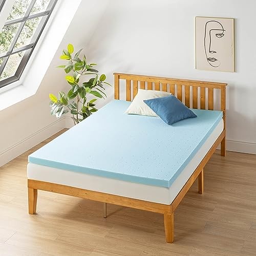 Best Price Mattress 2.5 Inch Ventilated Memory Foam Mattress Topper, Cooling Gel