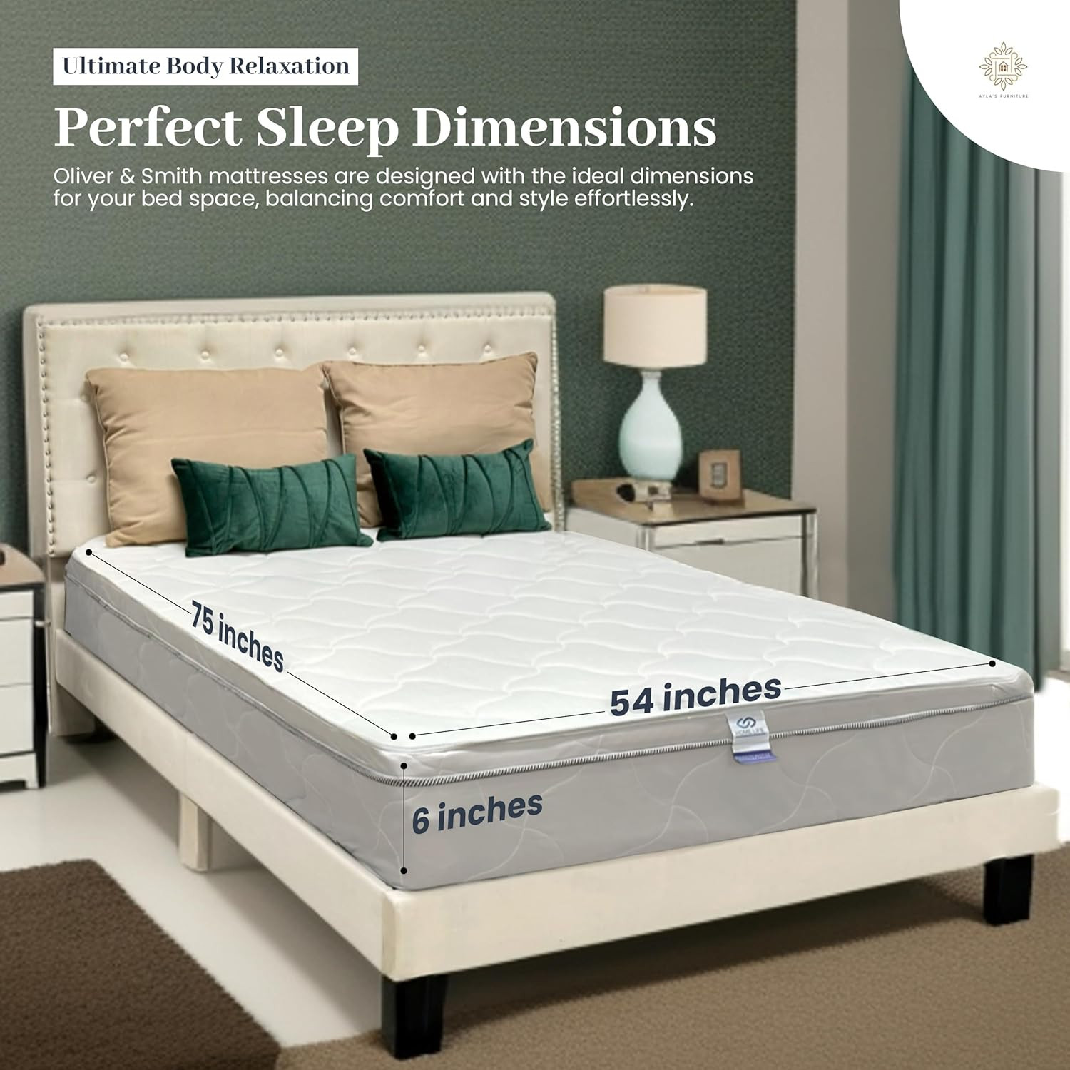 Full Mattress – 6 Inch Cool Comfort Foam & Spring Hybrid Mattress with Breathabl